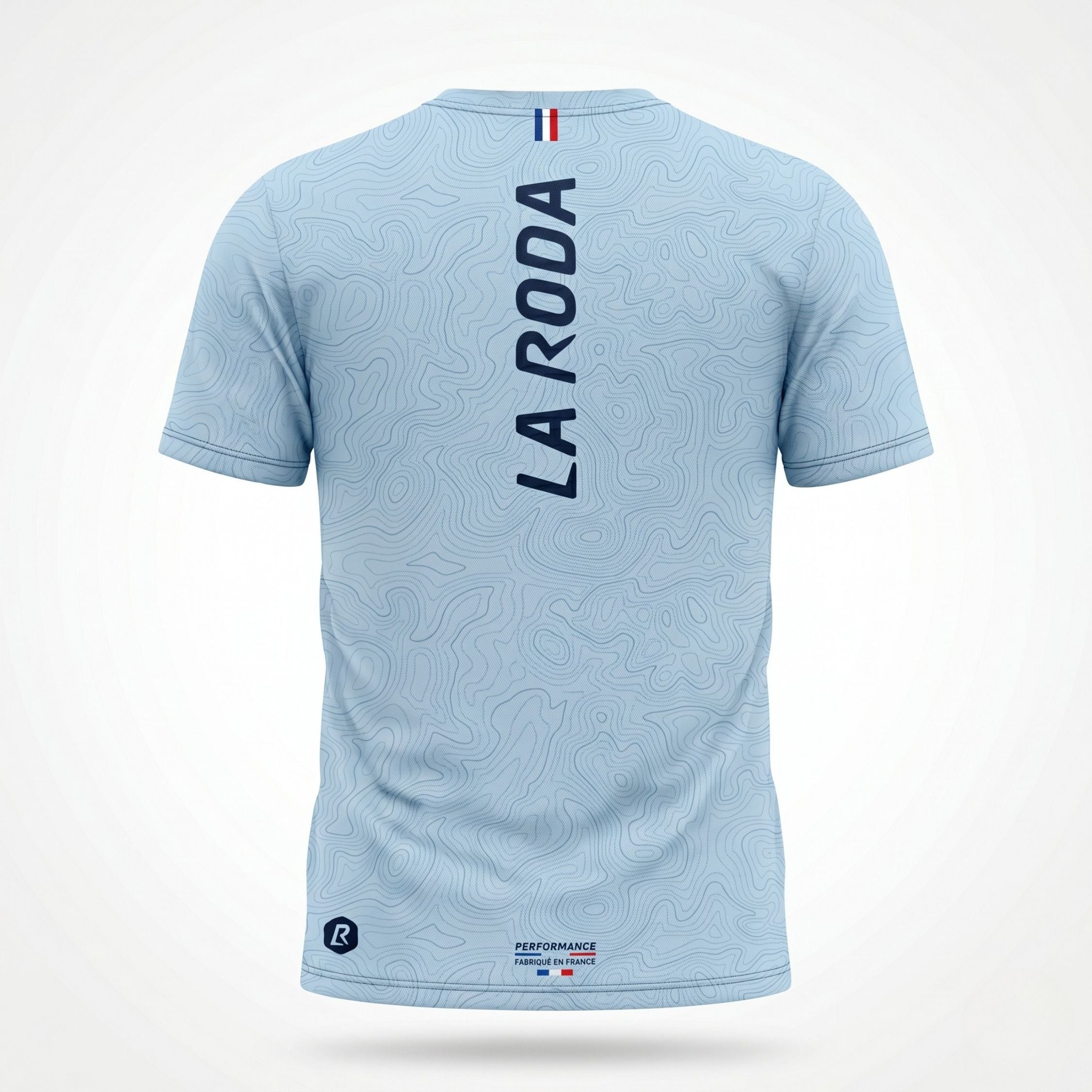 T-SHIRT RUNNING HOMME - RELIEF BLEU CIEL