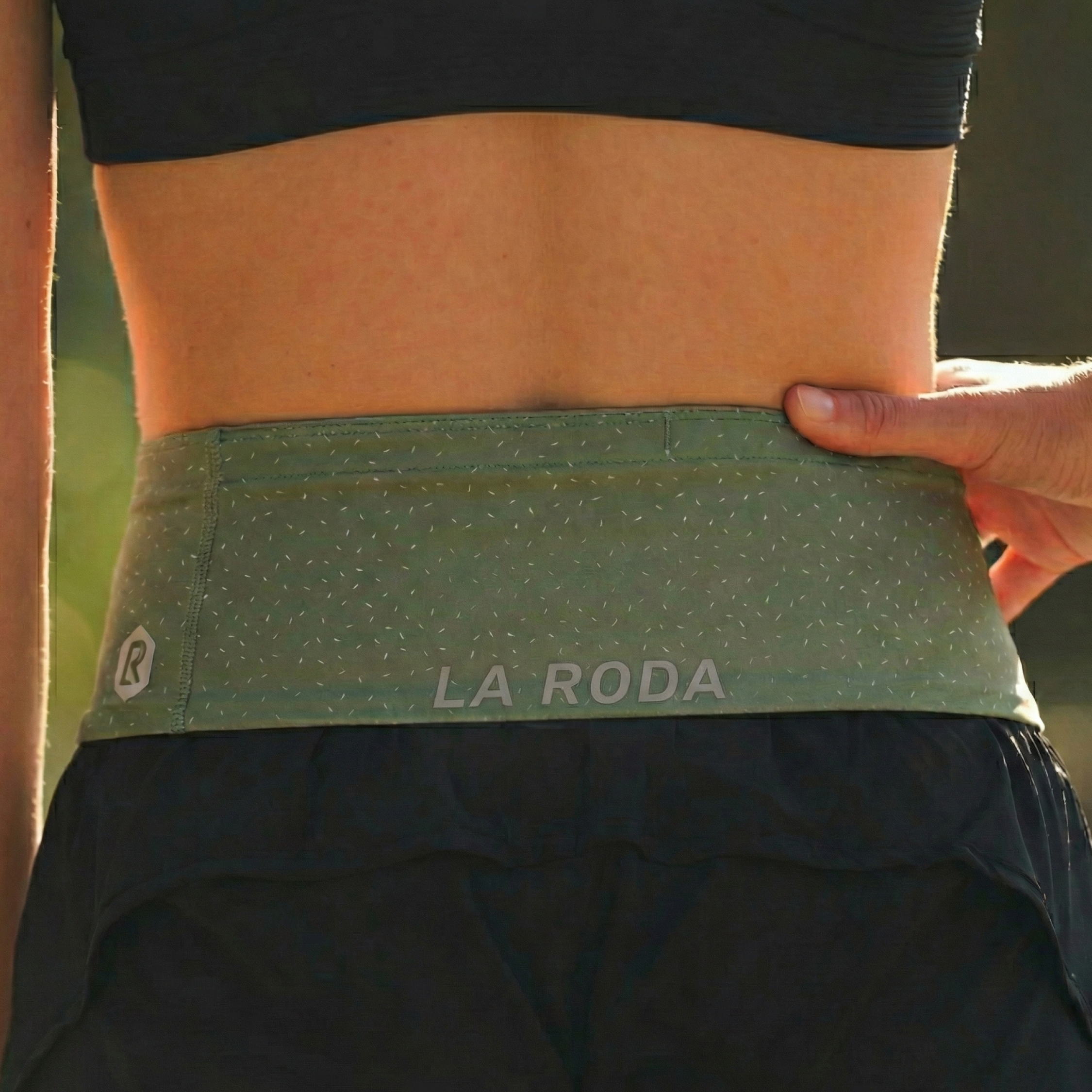 Ceinture running Femme - Kaki / Blanc