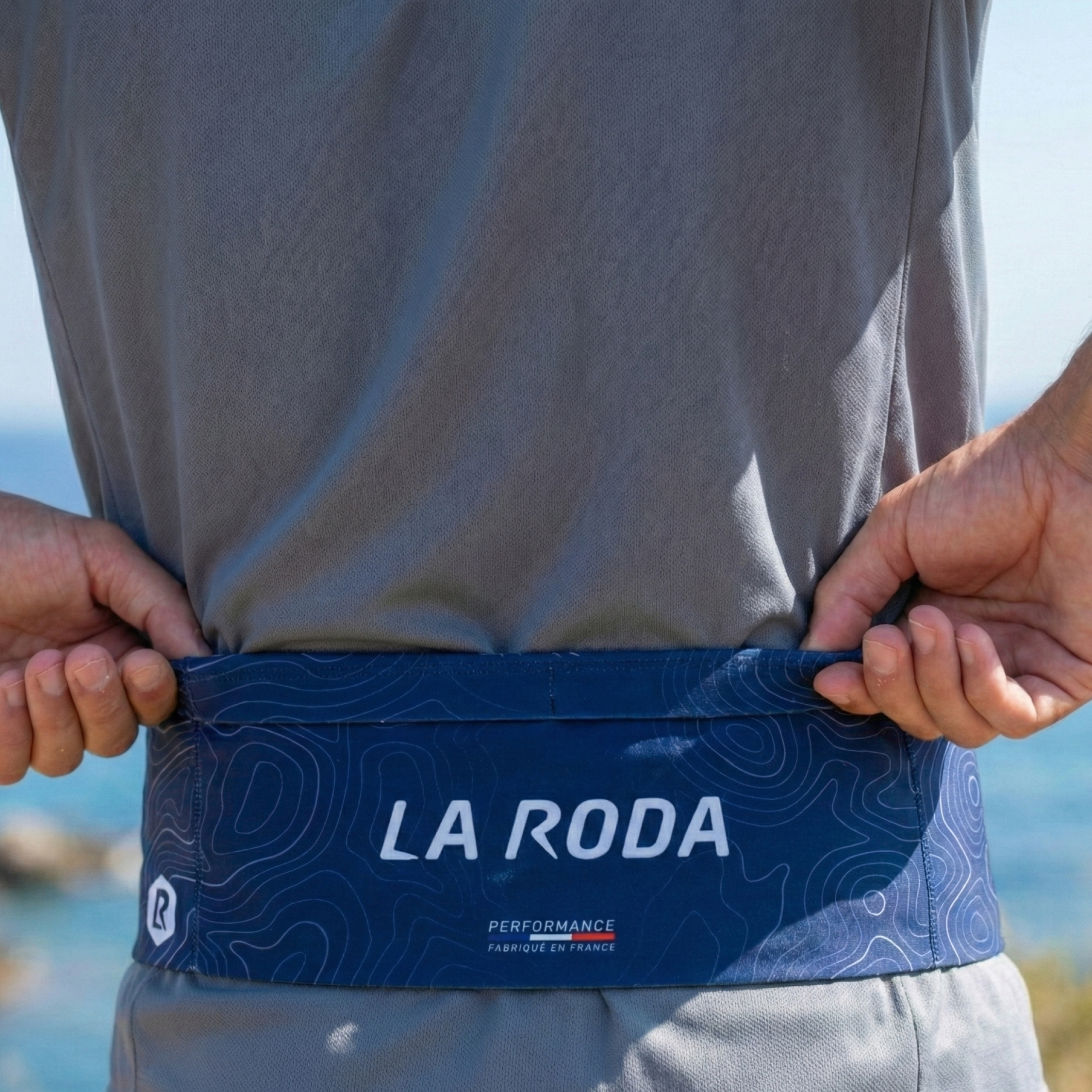 Ceinture running Homme - Relief Bleu