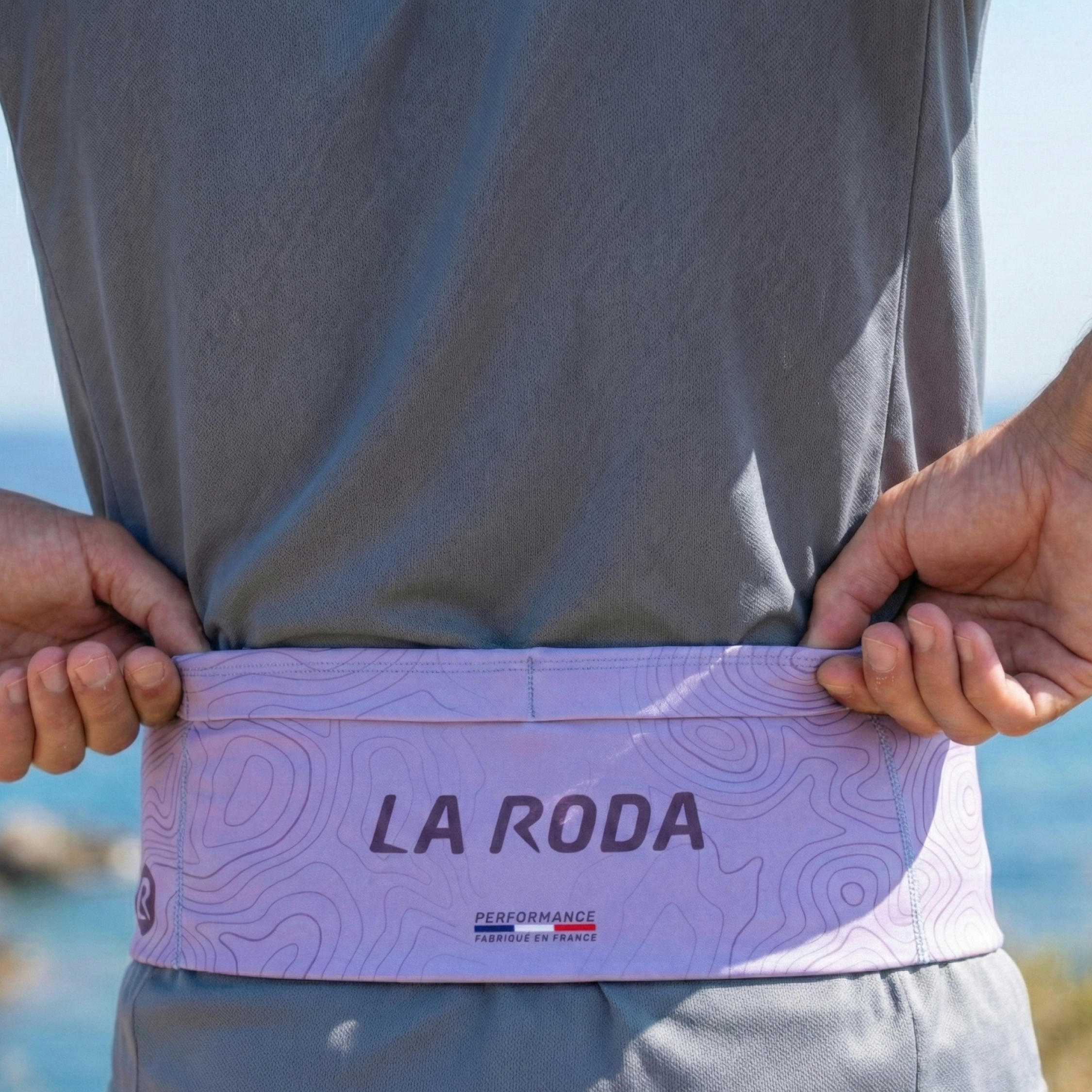 Ceinture running Homme - Relief Lavande