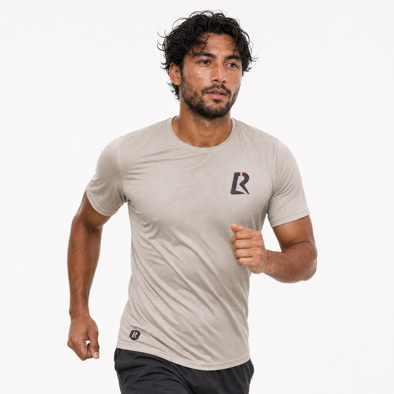 T-SHIRT RUNNING HOMME - RELIEF SABLE