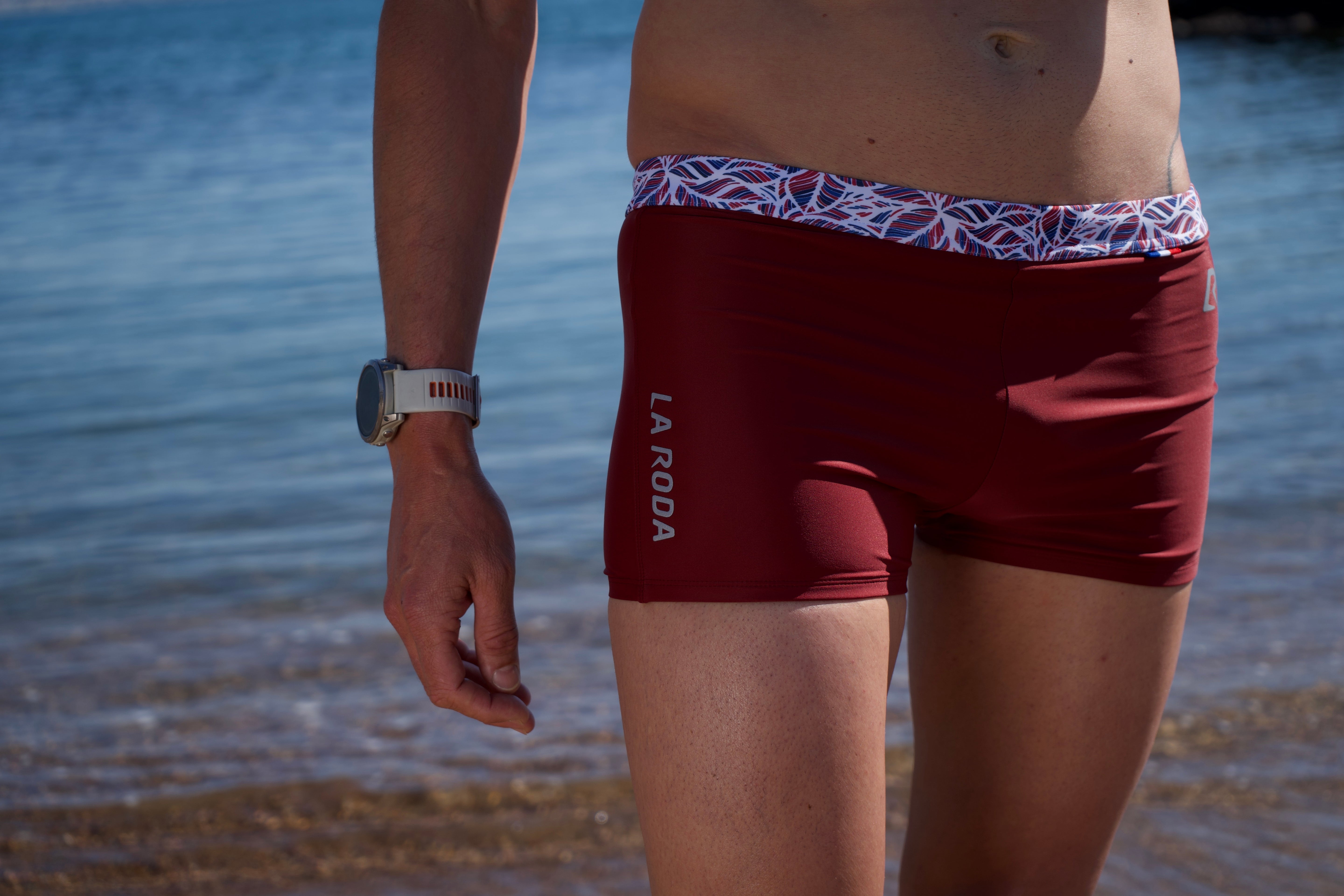 Boxer de natation homme - Réserve - Rouge Bordeaux