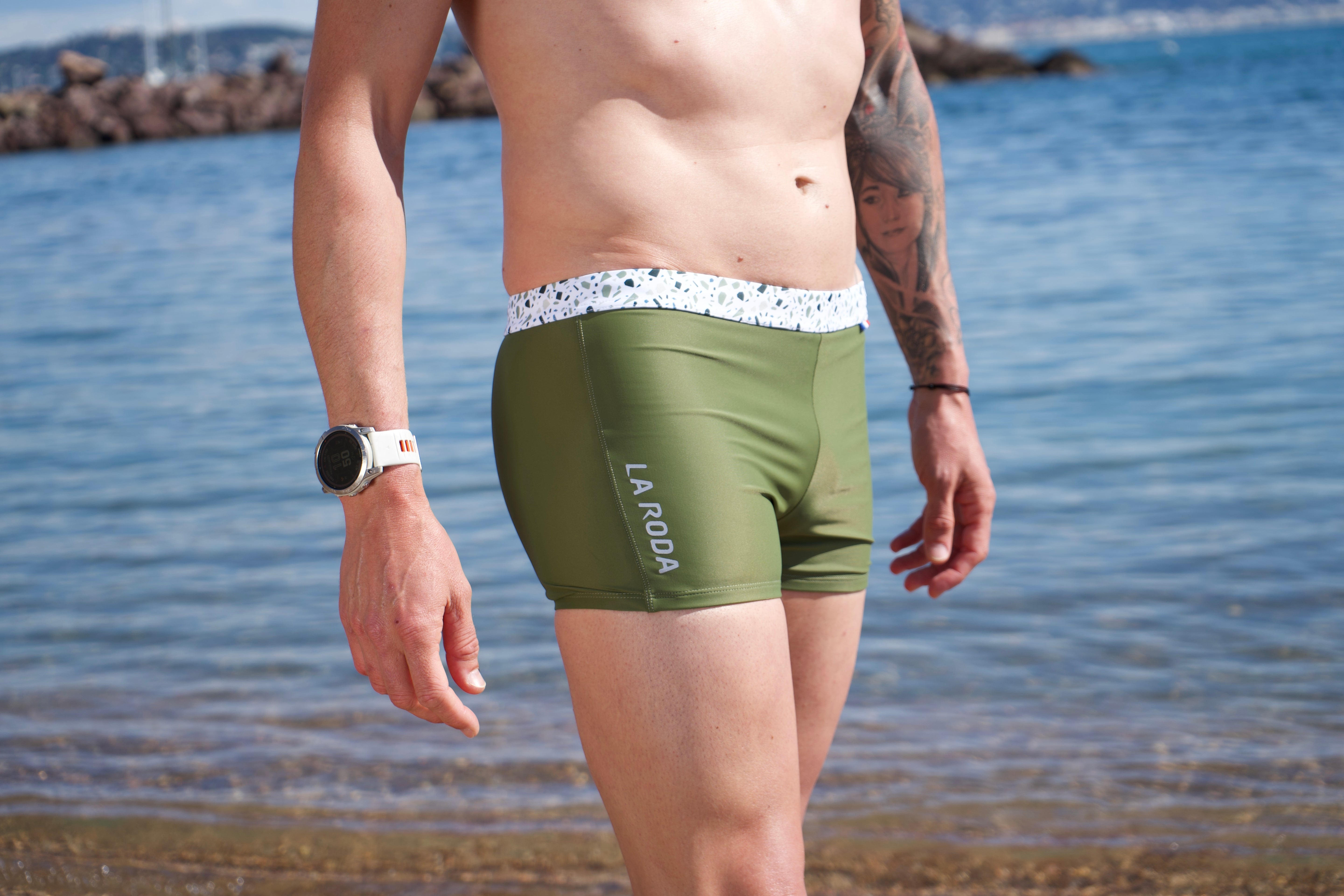 Boxer de natation homme - Réserve - Vert Kaki