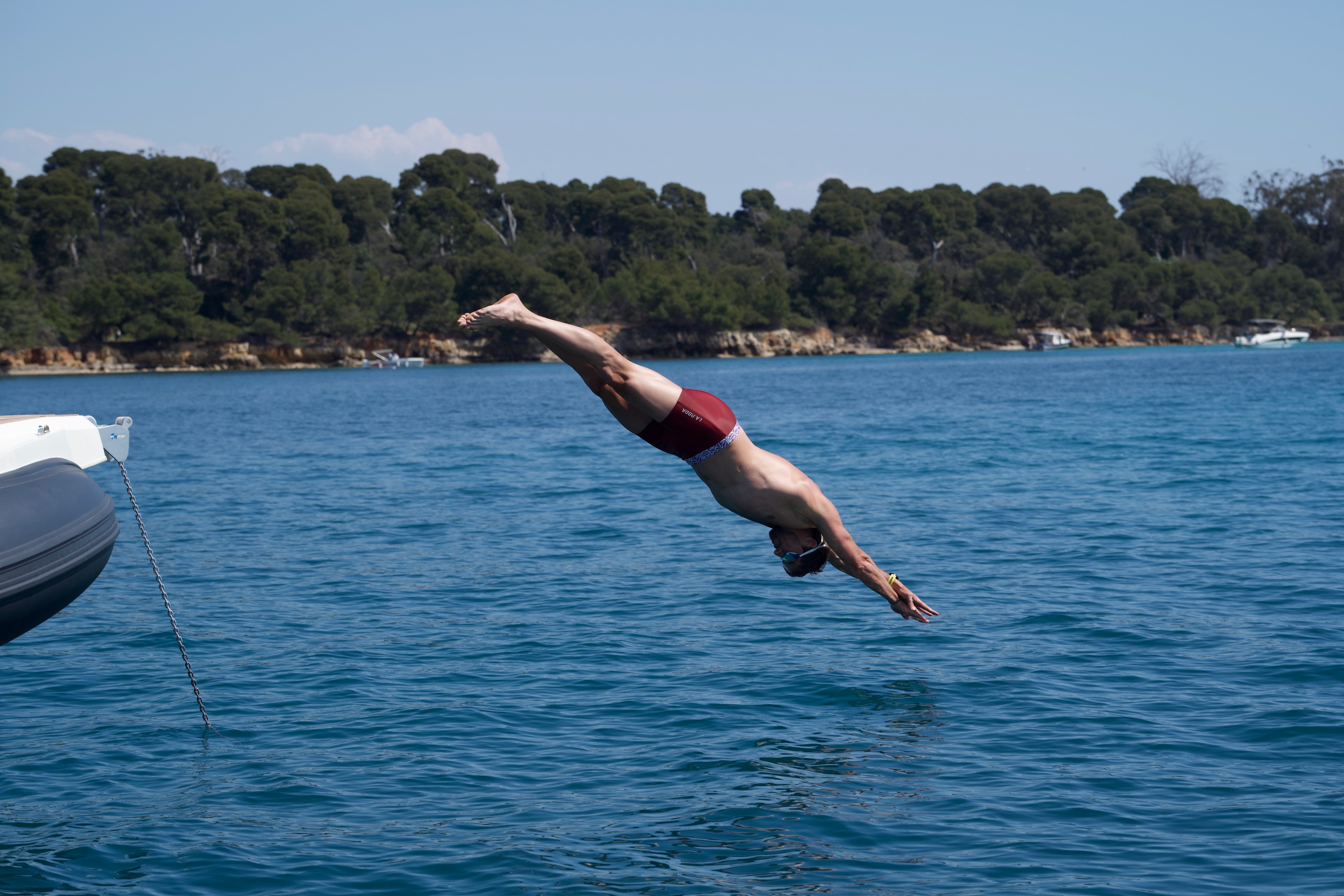 Boxer de natation homme - Réserve - Rouge Bordeaux