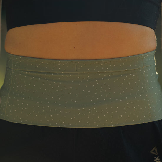 Ceinture running Femme - Kaki / Blanc