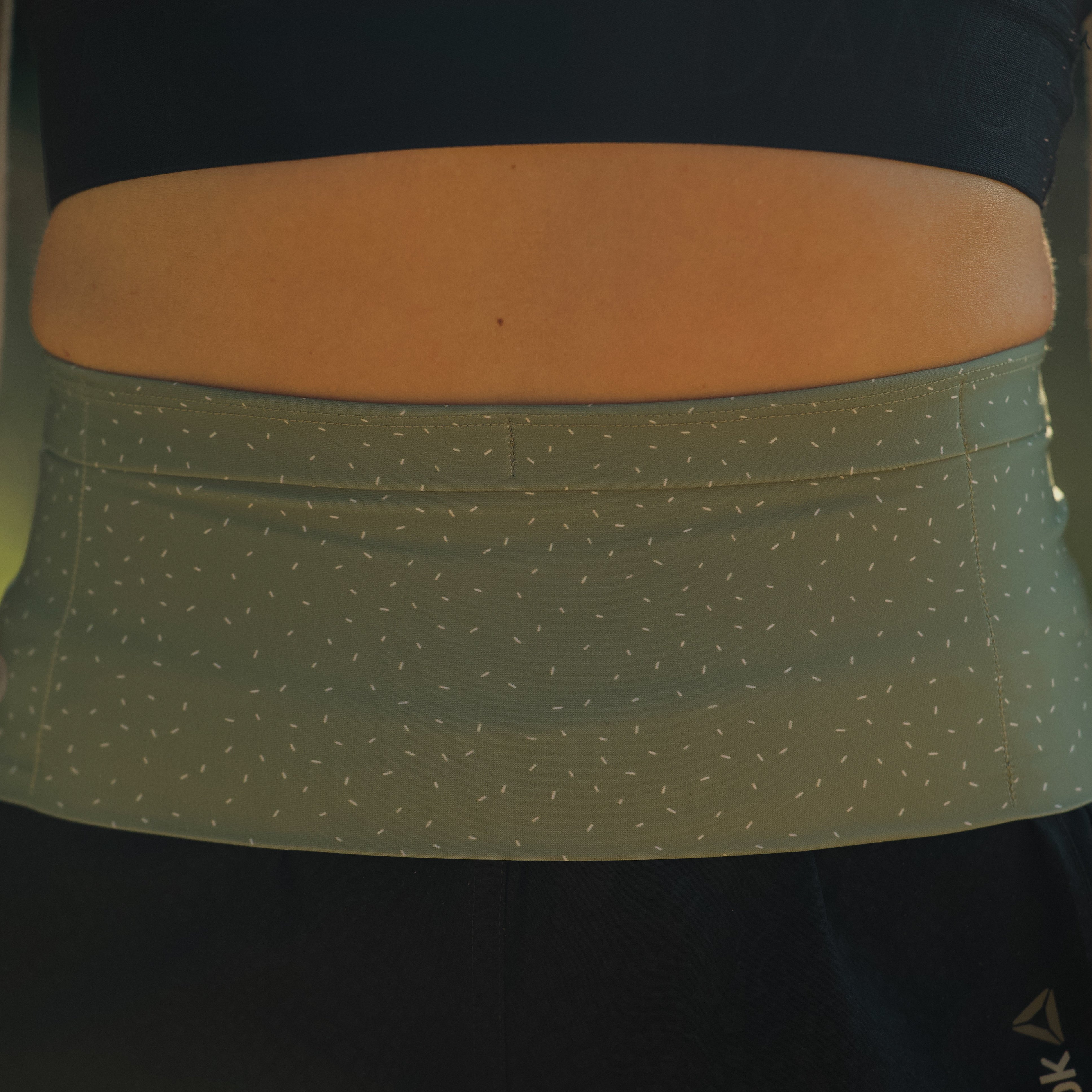 Ceinture running Femme - Kaki / Blanc