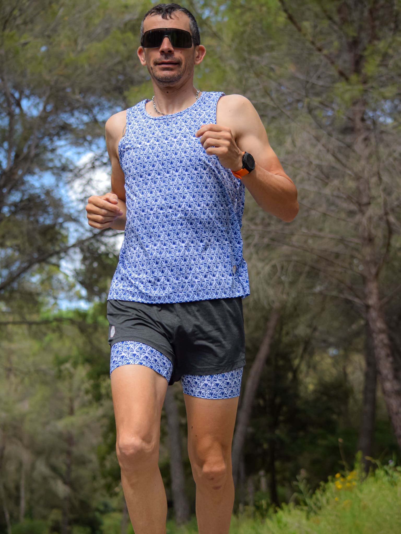 Debardeur running homme bleu fabriqué en france la roda grimaldi