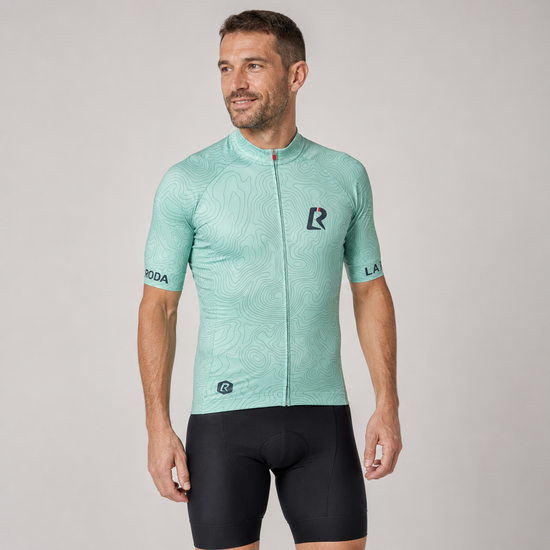 Maillot vélo Performance homme - Relief Vert