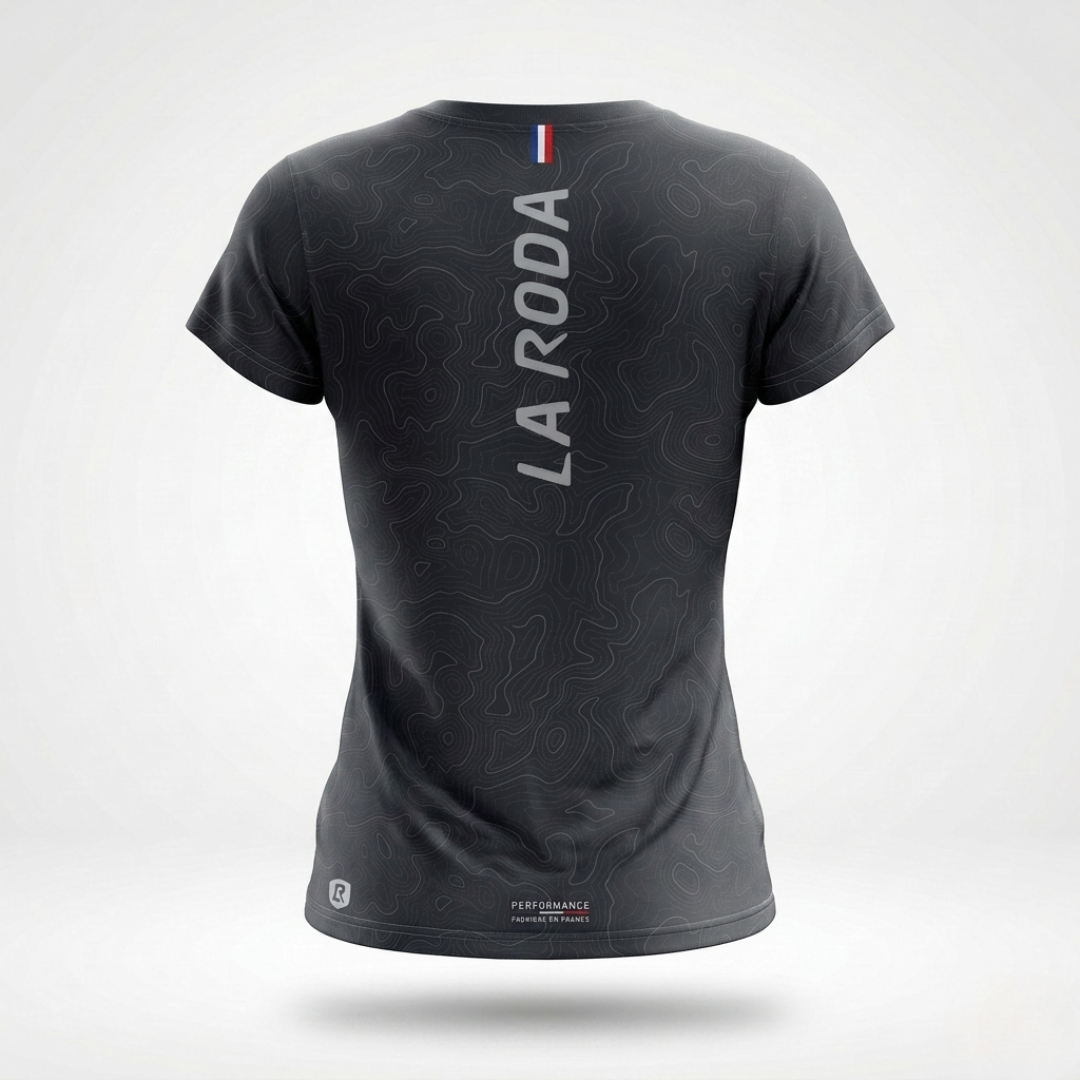 T-SHIRT RUNNING FEMME - RELIEF NOIR