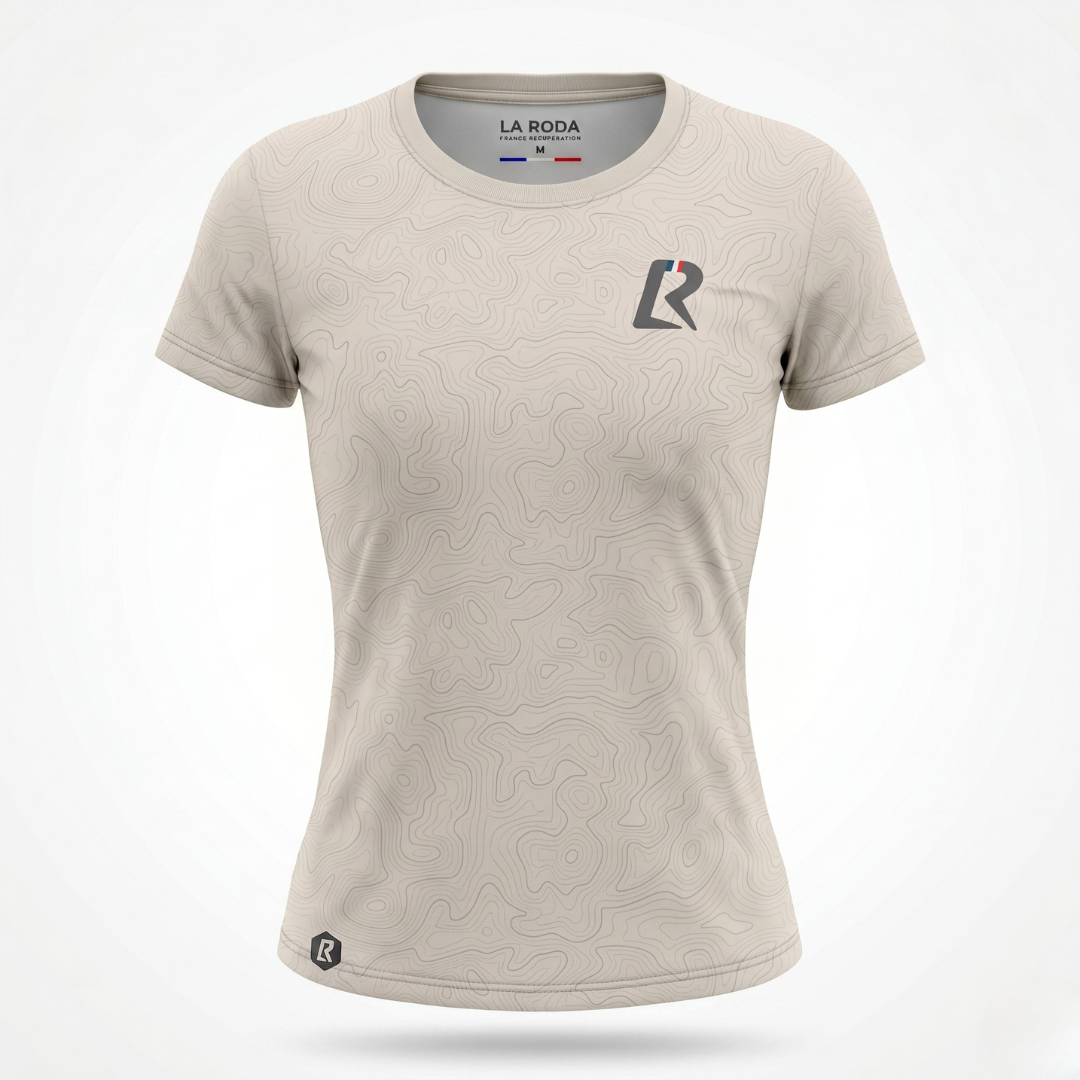 T-SHIRT RUNNING FEMME - RELIEF SABLE