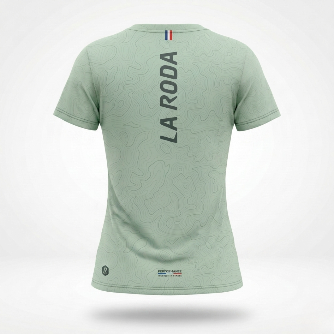 T-SHIRT RUNNING FEMME - RELIEF VERT