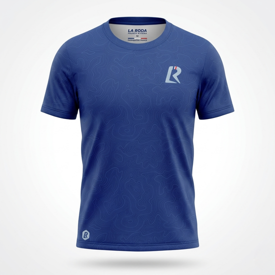 T-SHIRT RUNNING HOMME - RELIEF BLEU MARINE