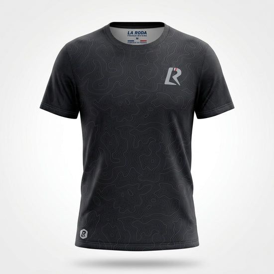 T-SHIRT RUNNING HOMME - RELIEF NOIR