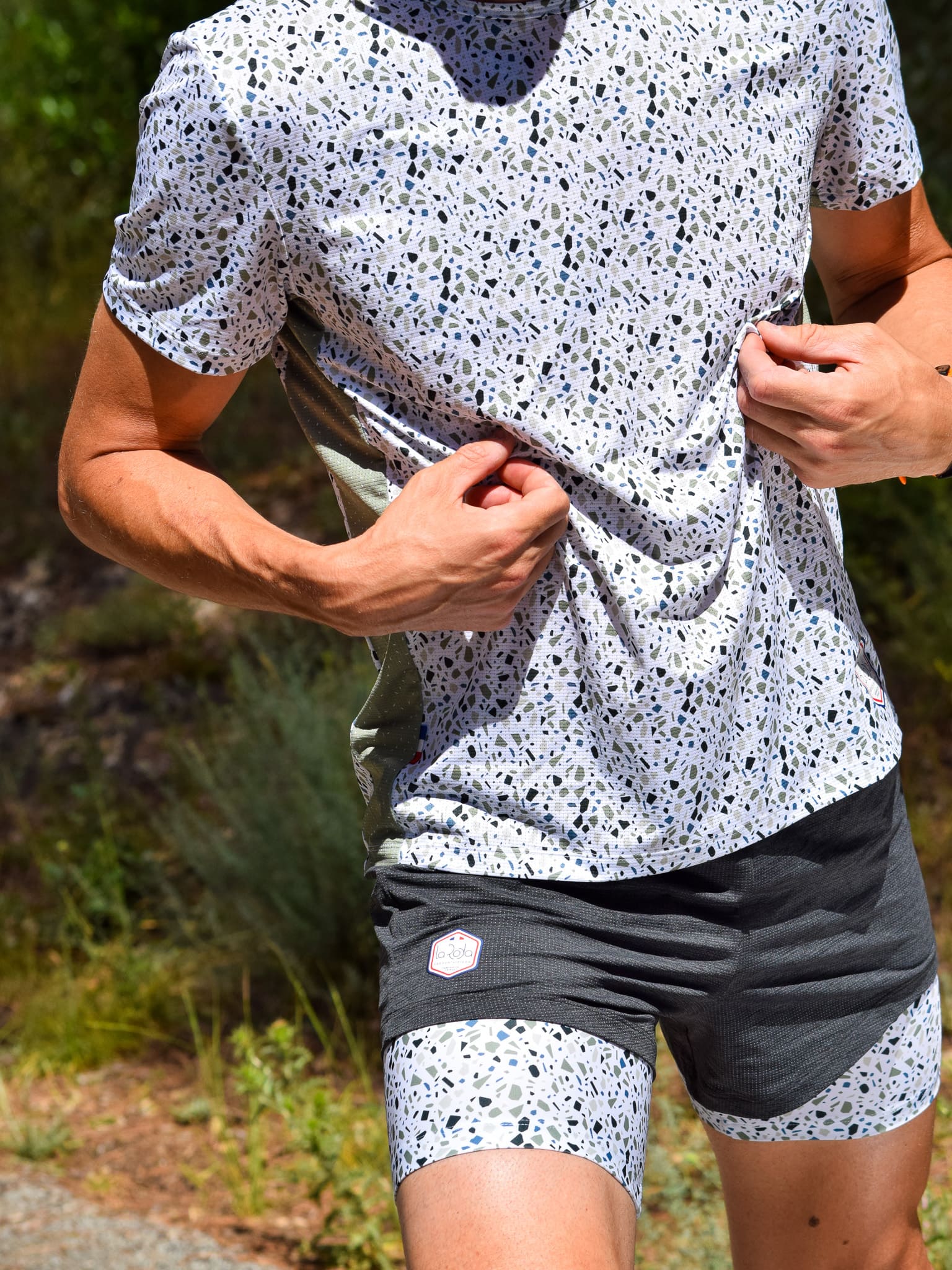 t-shirt running la prom nice fabriqué en France vert la roda French riviera