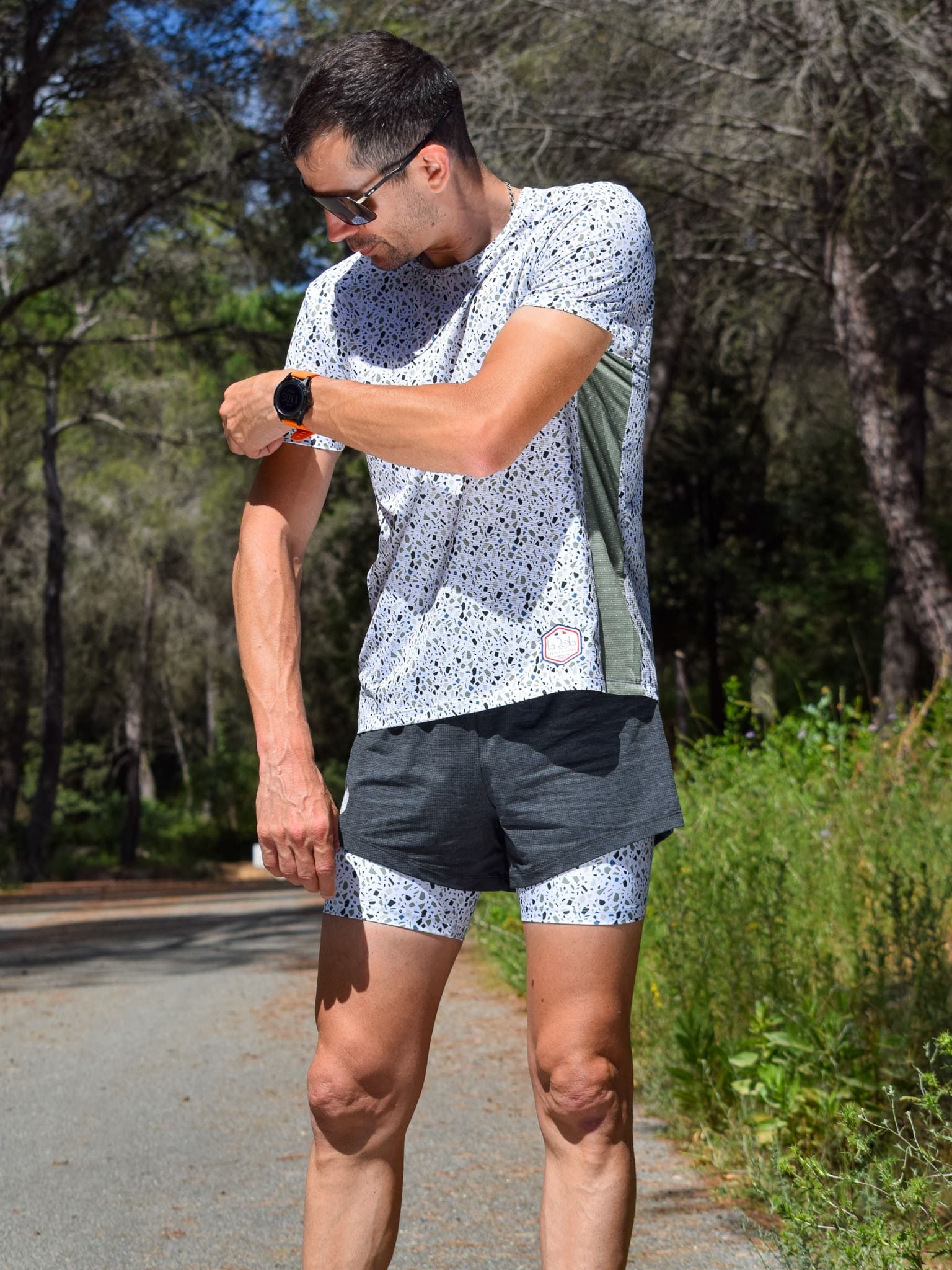 t-shirt running la prom nice fabriqué en France vert la roda French riviera