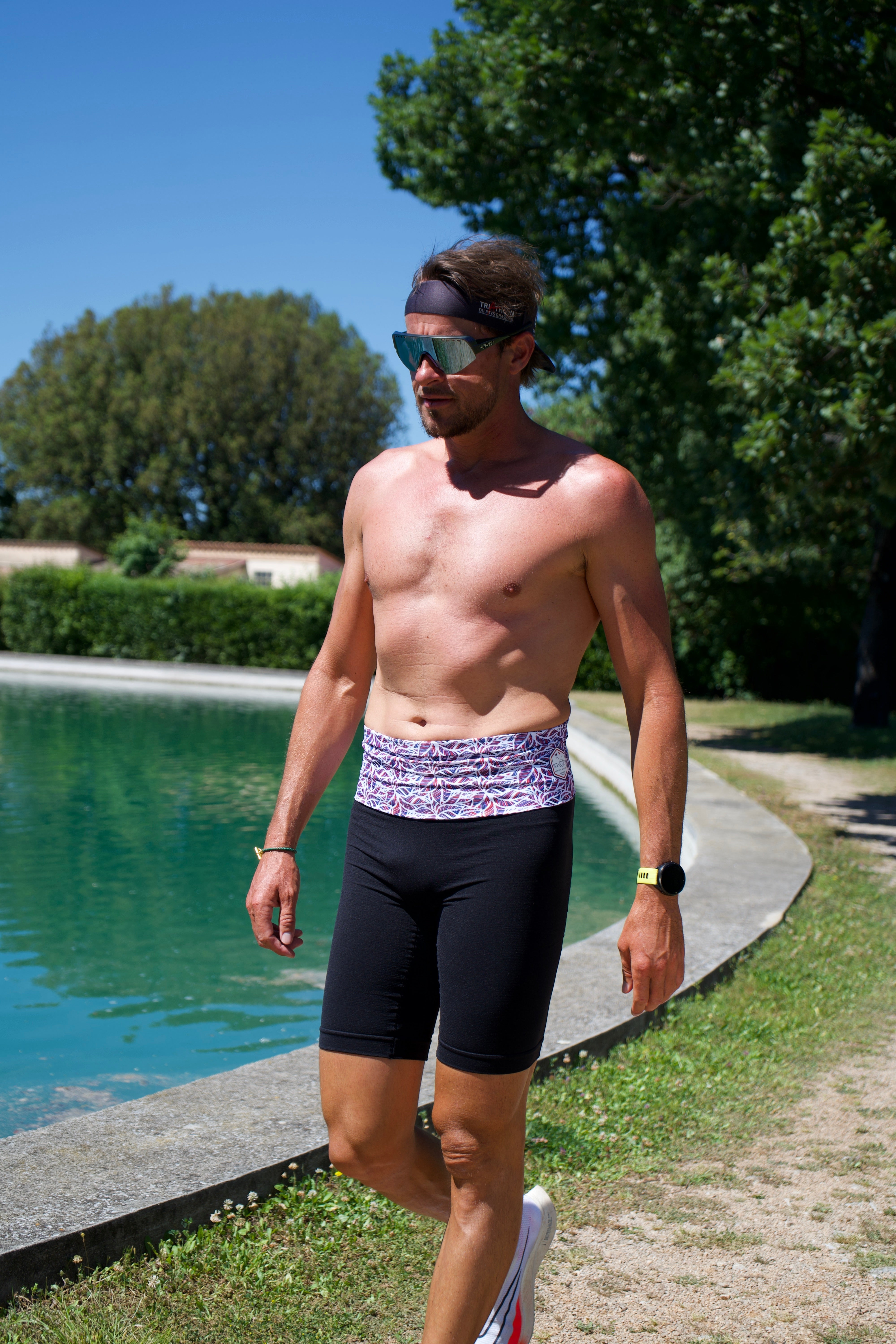 Ceinture running Homme - Bleu et Rouge