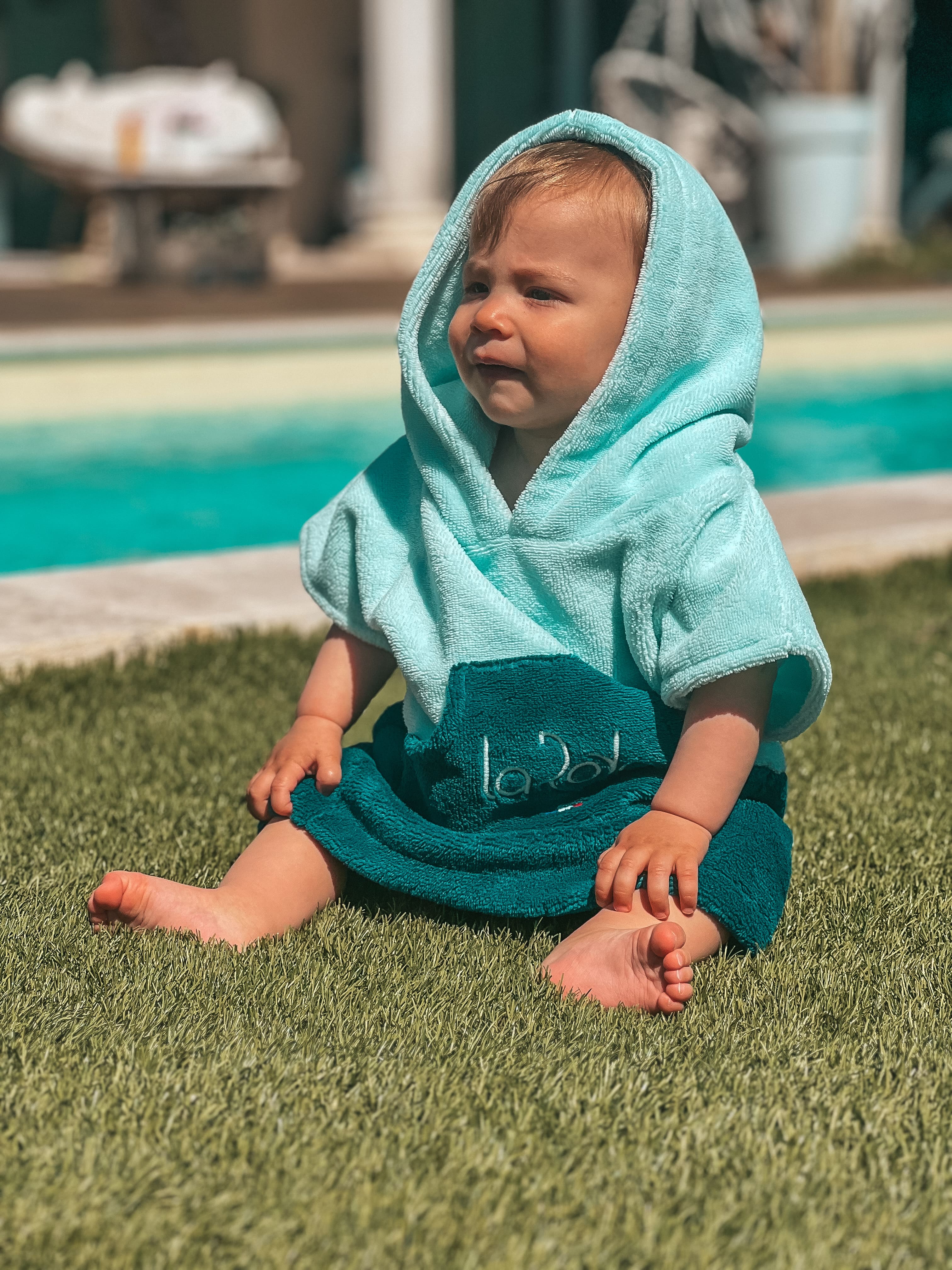 Poncho Bébé - Bleu Bicolore