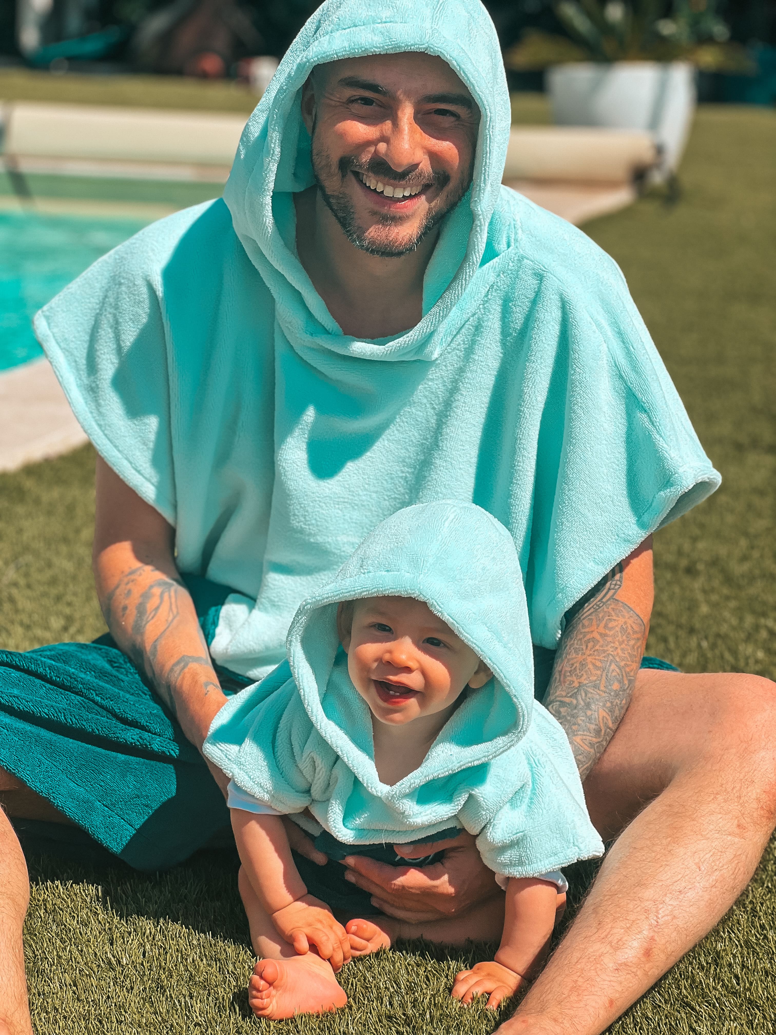 Poncho Bébé - Bleu Bicolore