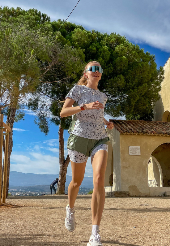 Ensemble Running Femme - Short Compression Rossetti et T-Shirt La Prom' - Vert Olive