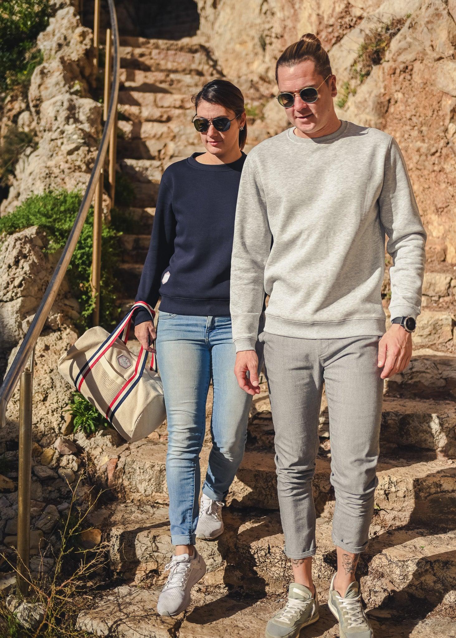 Pull homme - gris chiné - La Roda French Riviera