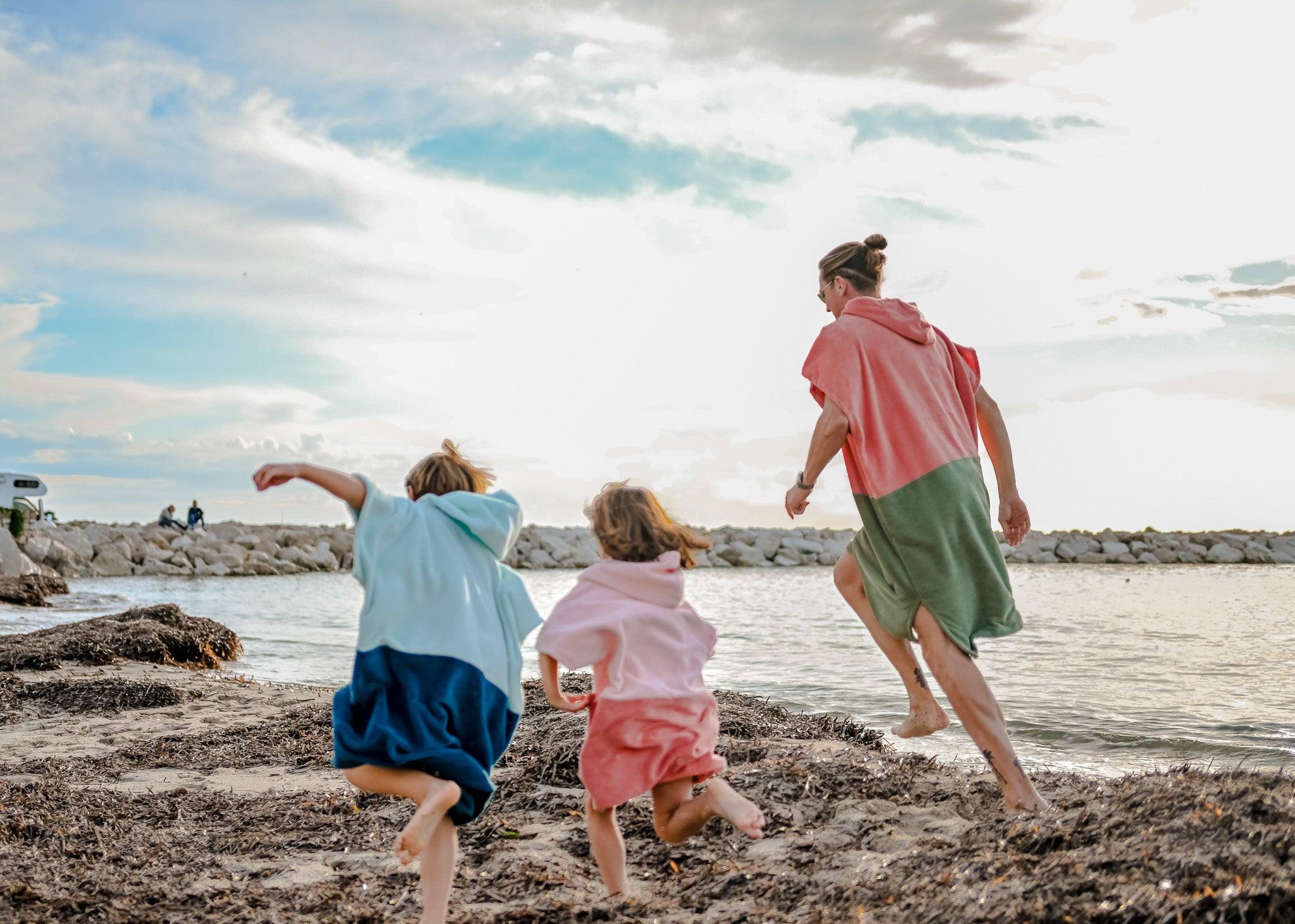 Poncho Enfant Bleu Bicolore - La Roda French Riviera