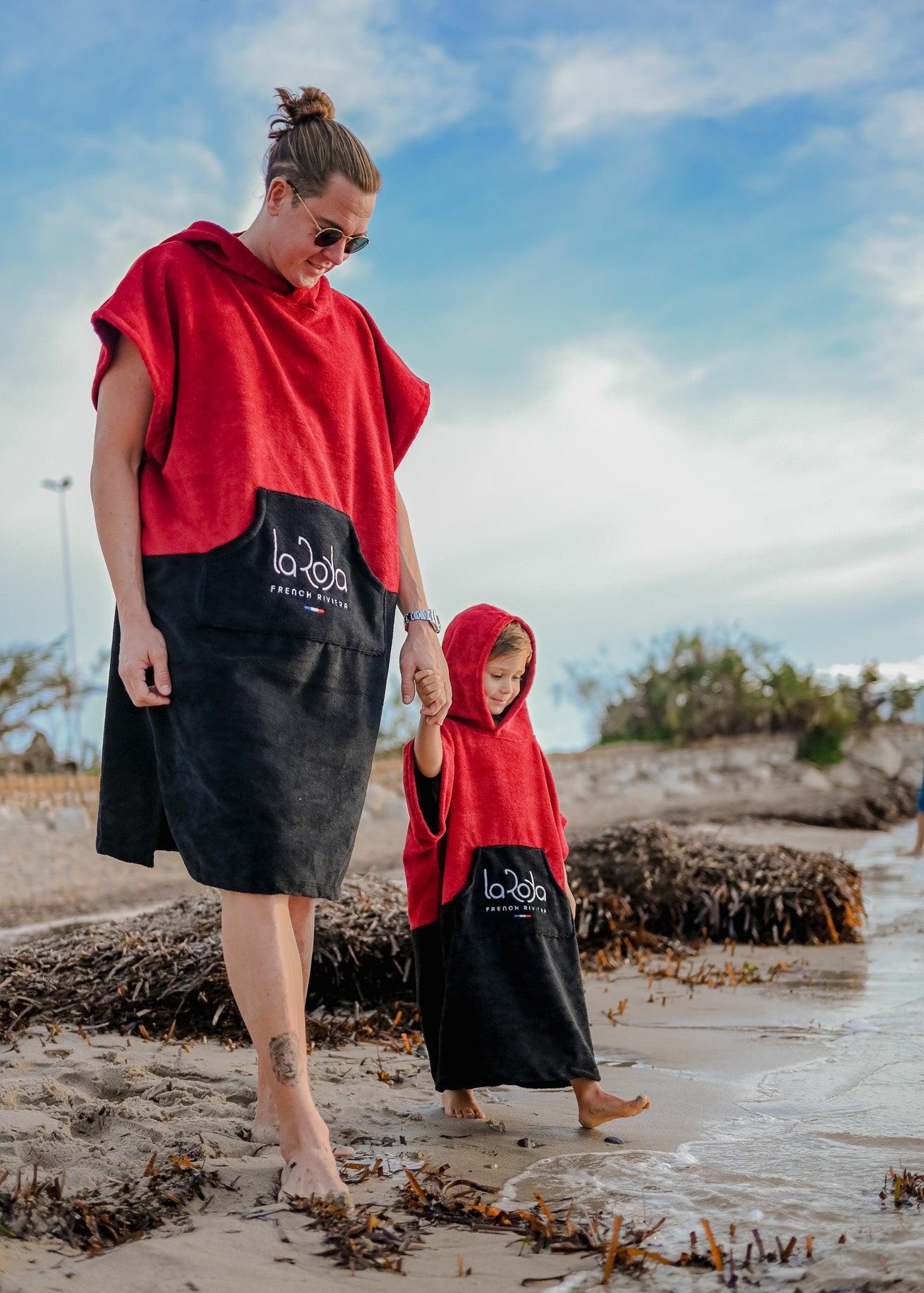 Poncho Enfant Rouge-Noir - La Roda French Riviera