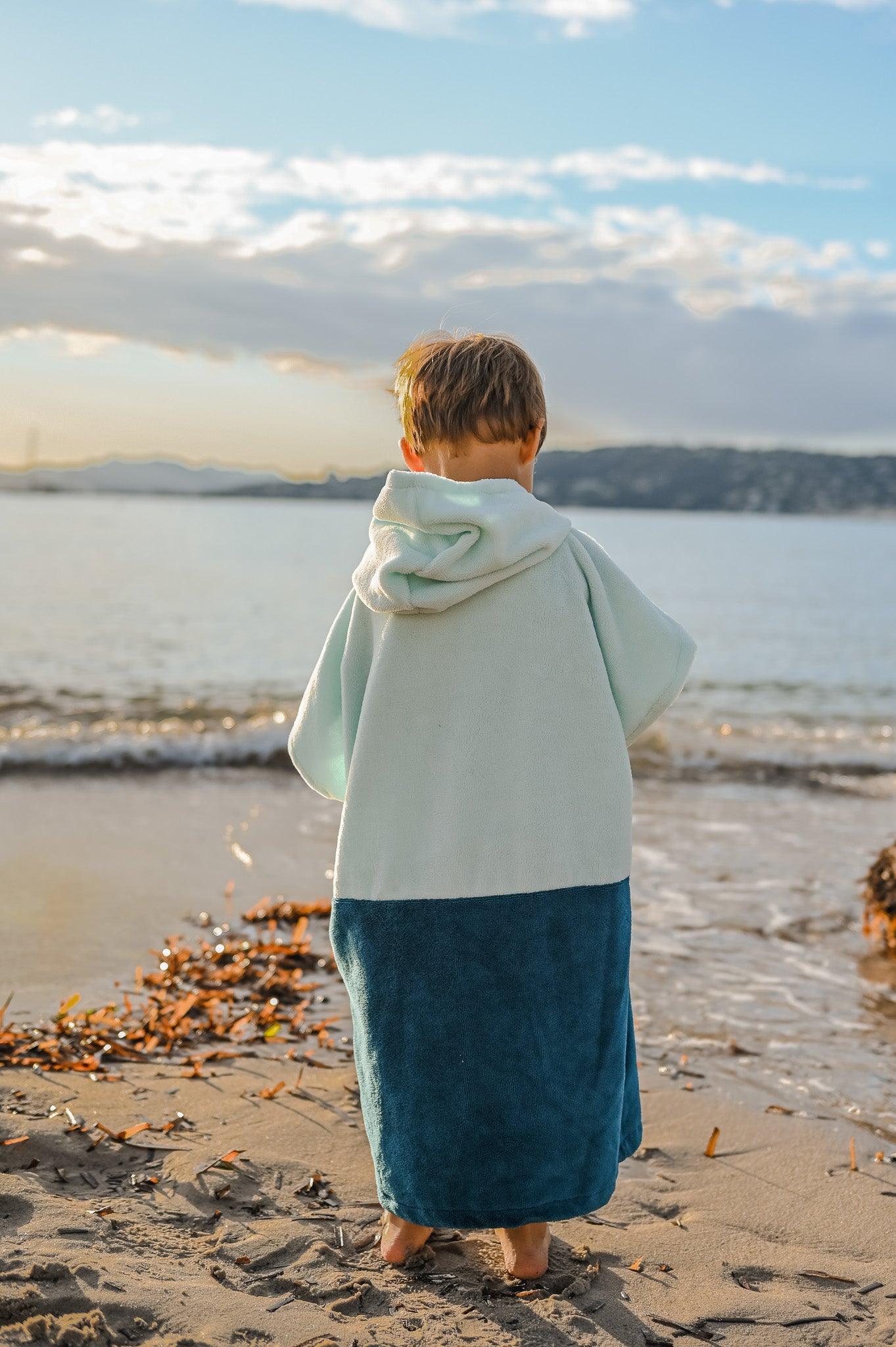 Poncho Enfant Bleu Bicolore - La Roda French Riviera