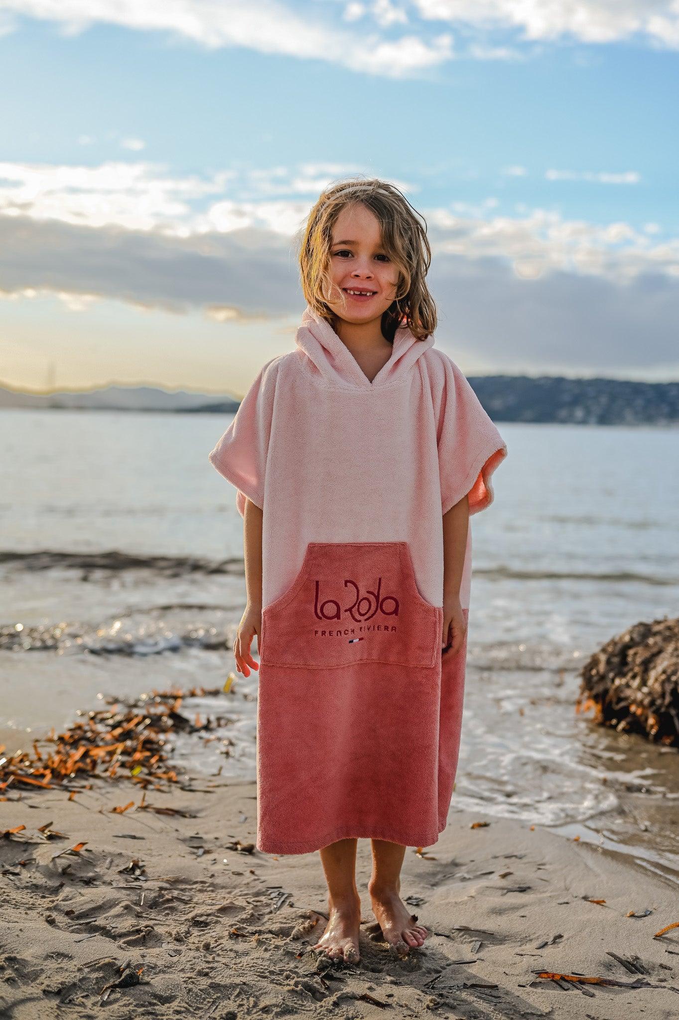 Poncho Enfant Rose Bicolore - La Roda French Riviera
