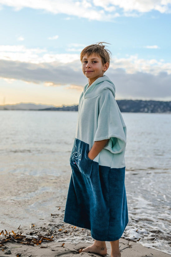 Poncho Ado -  Bleu Bicolore