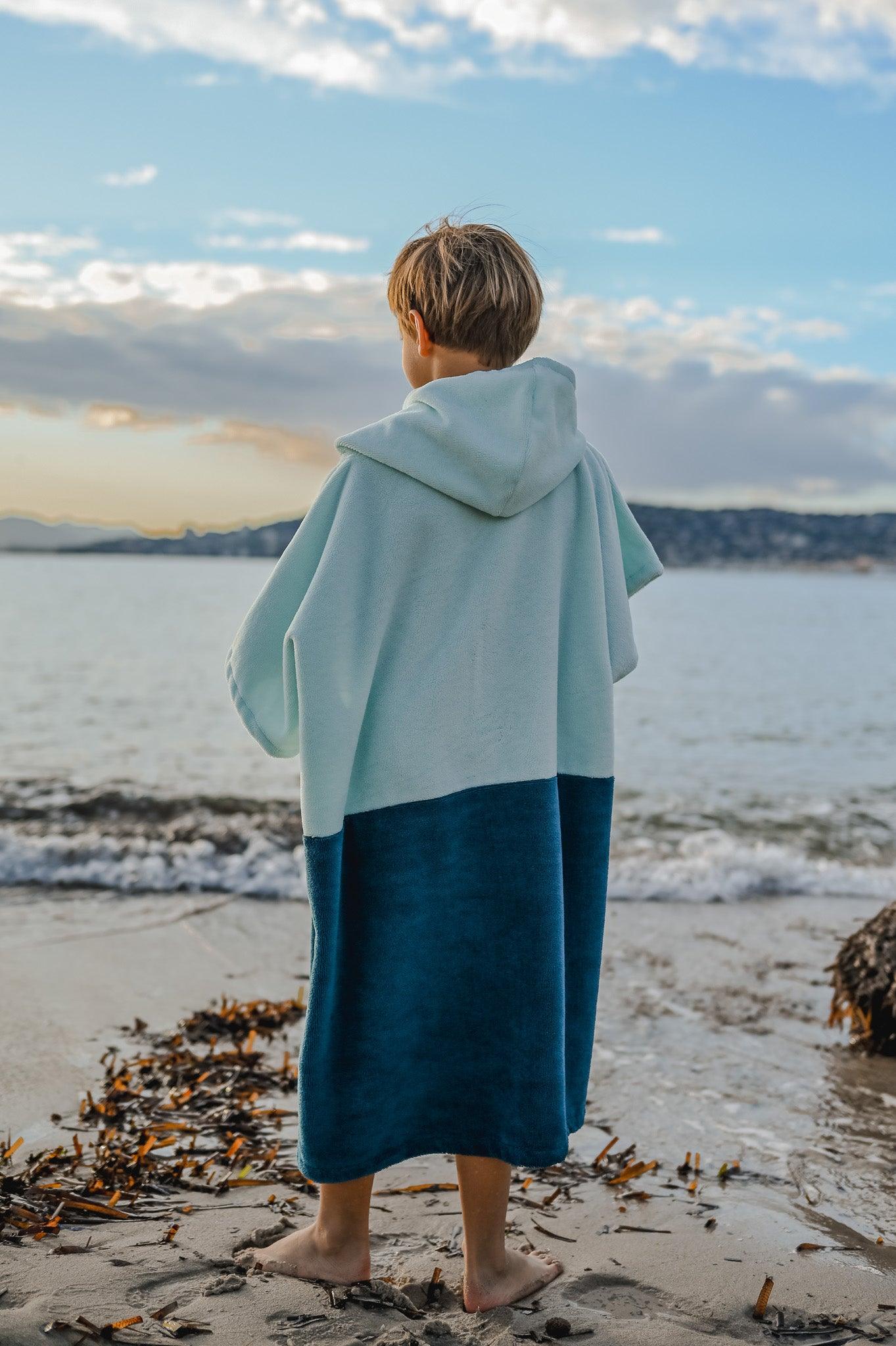 Poncho Junior Bleu Bicolore - La Roda French Riviera
