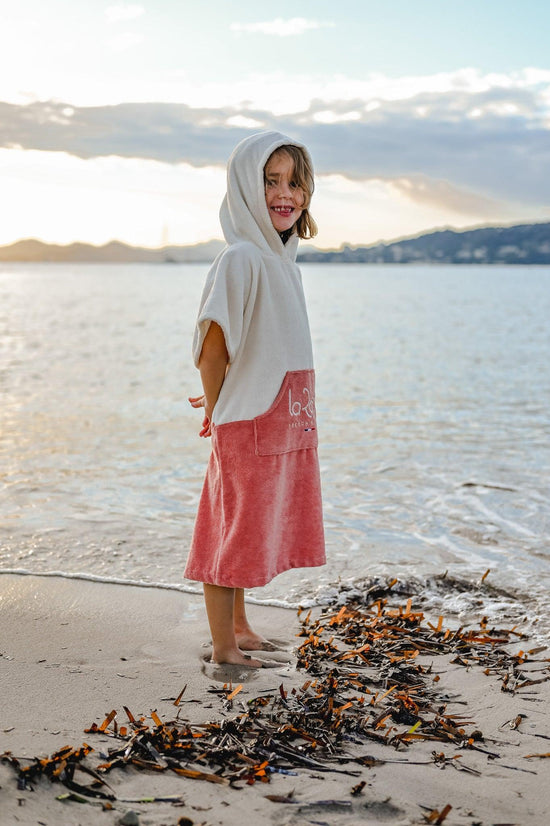 Poncho Ado - Crème Rose