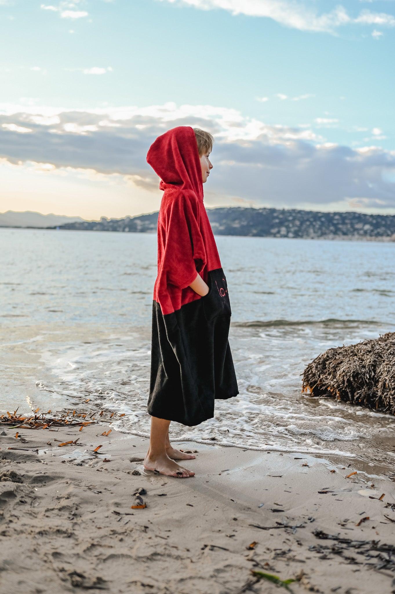 Poncho Junior Rouge-Noir - La Roda French Riviera