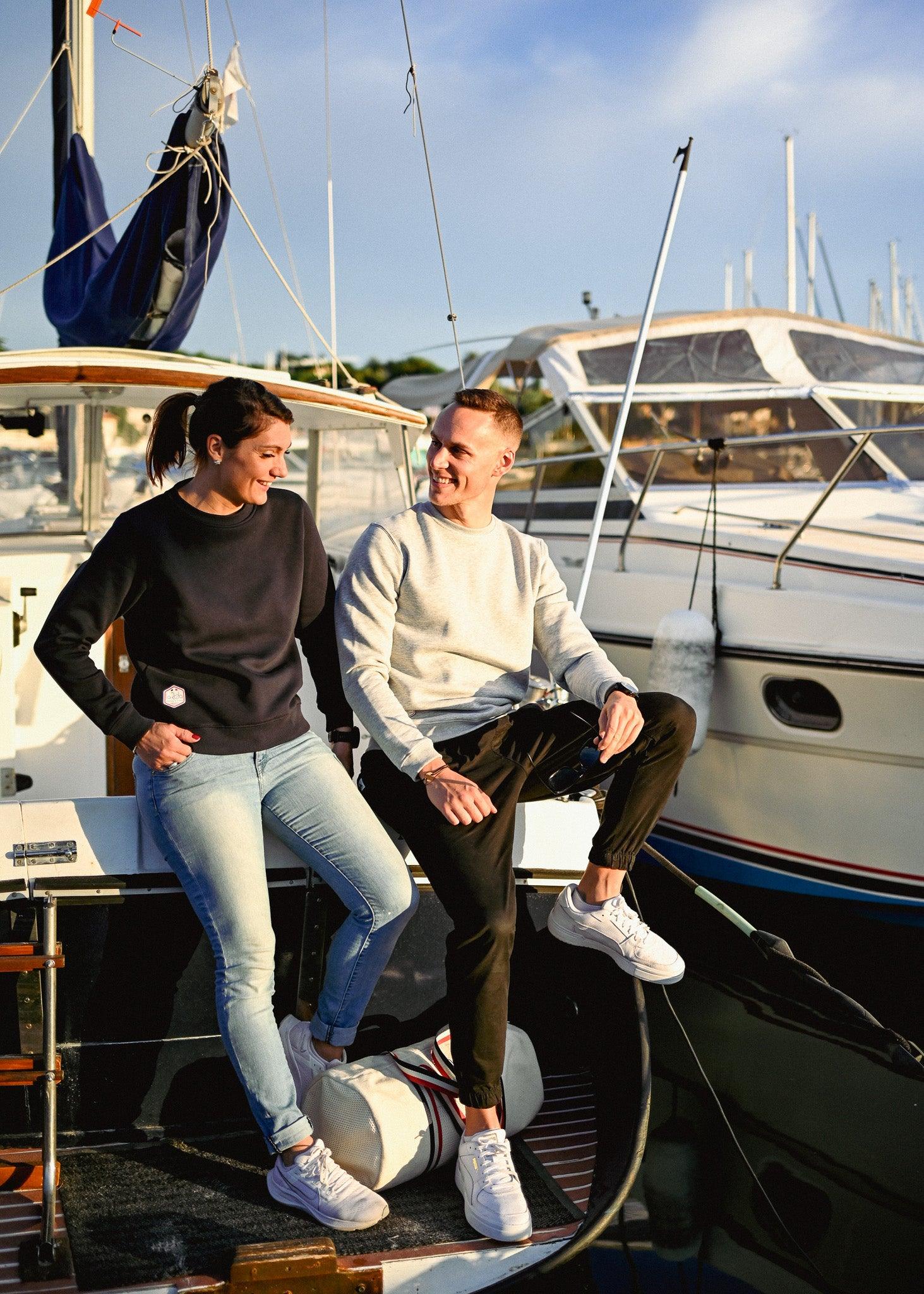 Pull homme - gris chiné - La Roda French Riviera