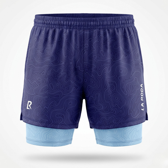 SHORT RUNNING FEMME - RELIEF BLEU MARINE
