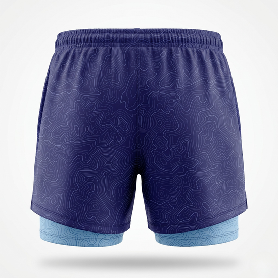 SHORT RUNNING FEMME - RELIEF BLEU MARINE