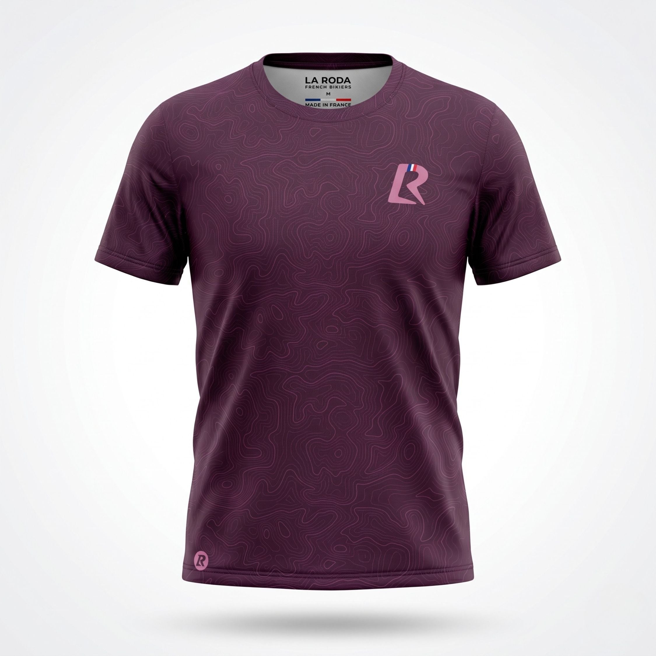 T-SHIRT RUNNING HOMME - RELIEF BORDEAUX