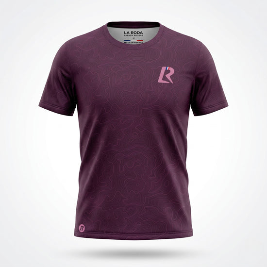 T-SHIRT RUNNING HOMME - RELIEF BORDEAUX