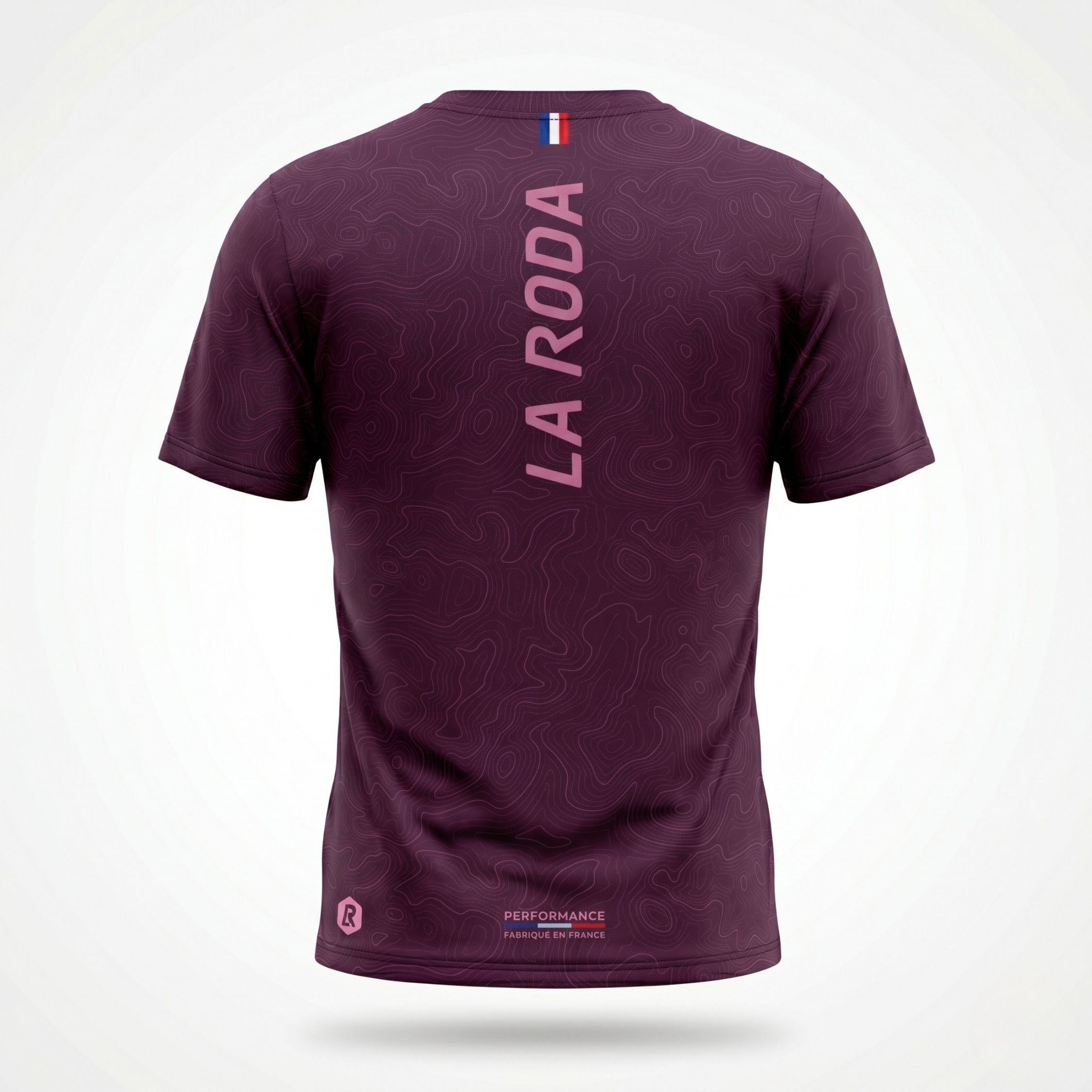 T-SHIRT RUNNING HOMME - RELIEF BORDEAUX