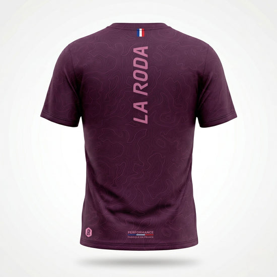 T-SHIRT RUNNING HOMME - RELIEF BORDEAUX