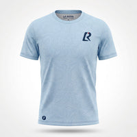 T-SHIRT RUNNING HOMME - RELIEF BLEU CIEL