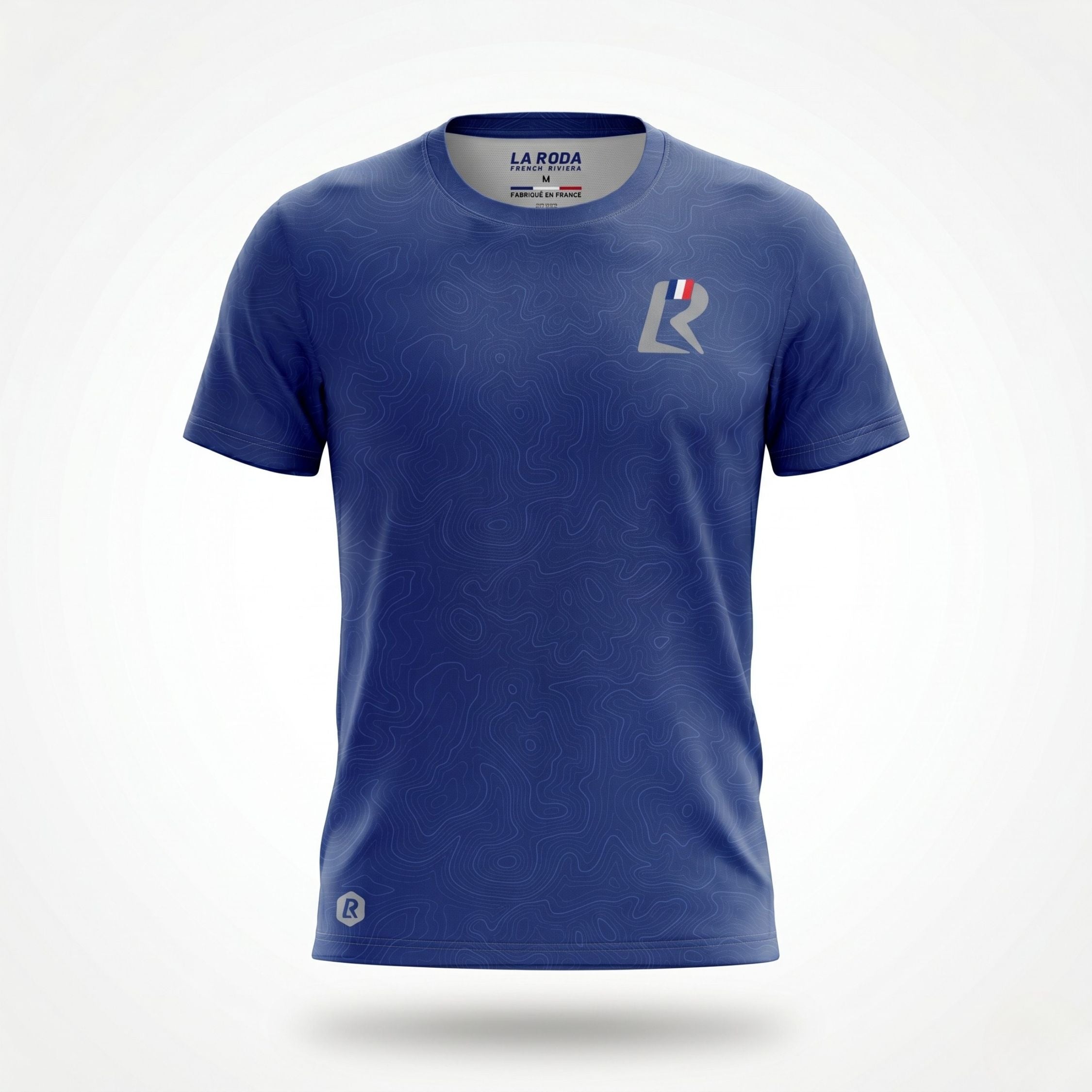 T-SHIRT RUNNING HOMME - RELIEF BLEU MARINE