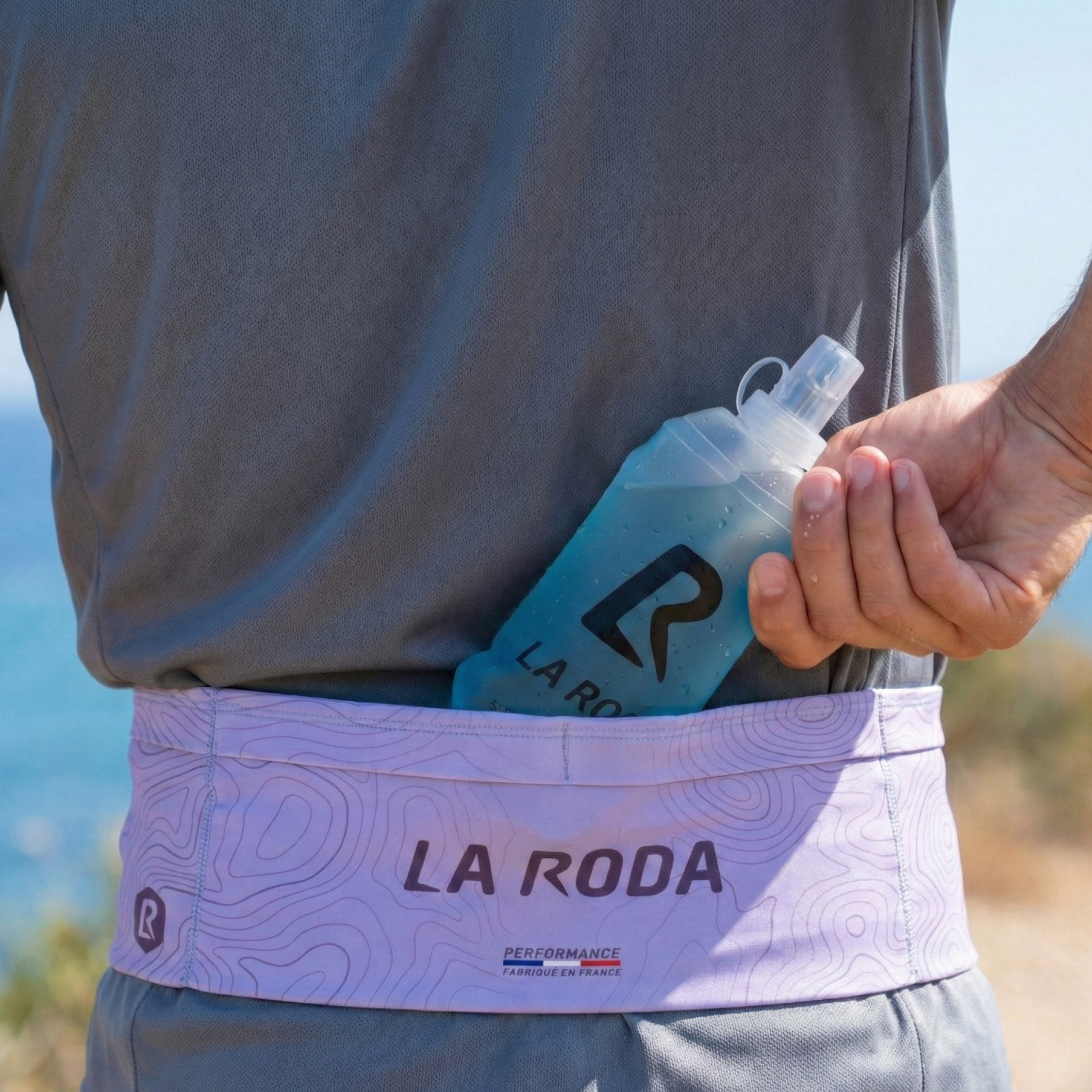 Ceinture running Homme - Relief Lavande