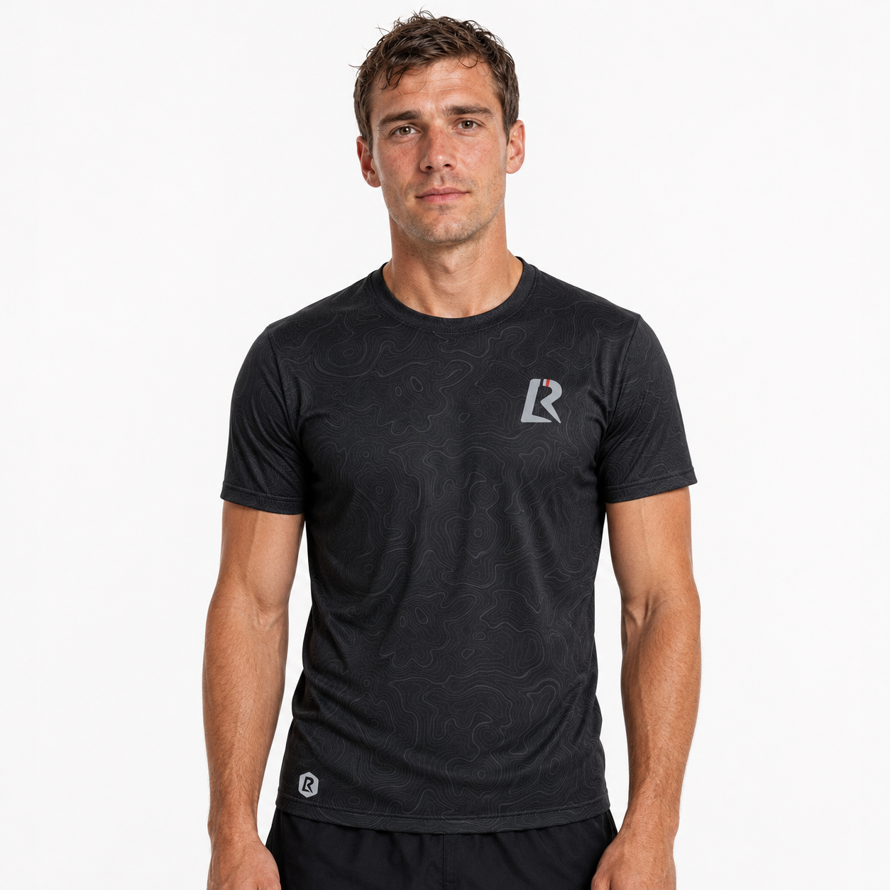 T-SHIRT RUNNING HOMME - RELIEF NOIR