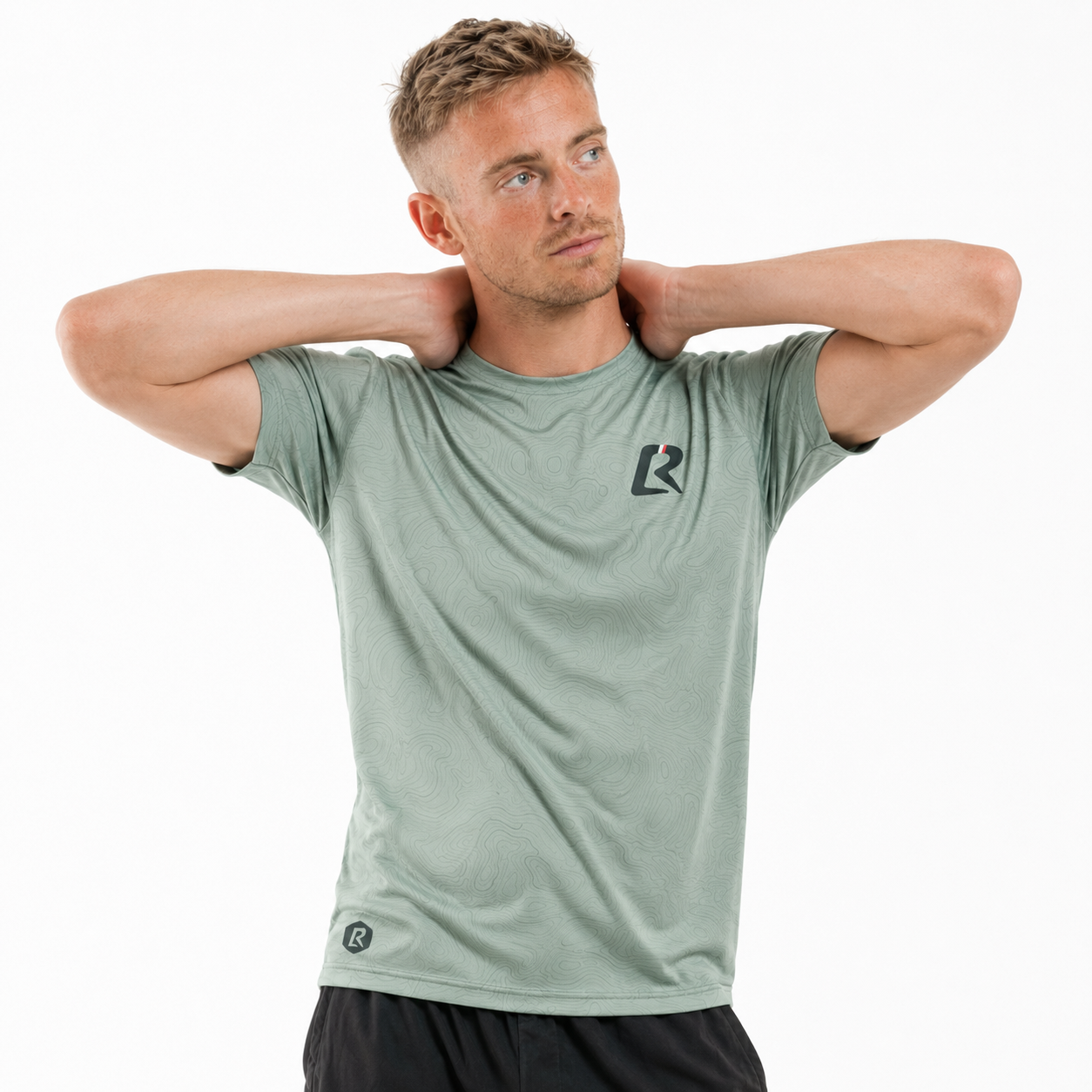 T-SHIRT RUNNING HOMME - RELIEF VERT