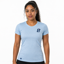 T-SHIRT RUNNING FEMME - RELIEF BLEU CIEL