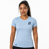 T-SHIRT RUNNING FEMME - RELIEF BLEU CIEL