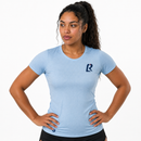 T-SHIRT RUNNING FEMME - RELIEF BLEU CIEL