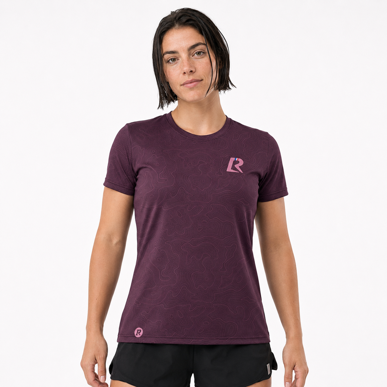 T-SHIRT RUNNING FEMME - RELIEF BORDEAUX