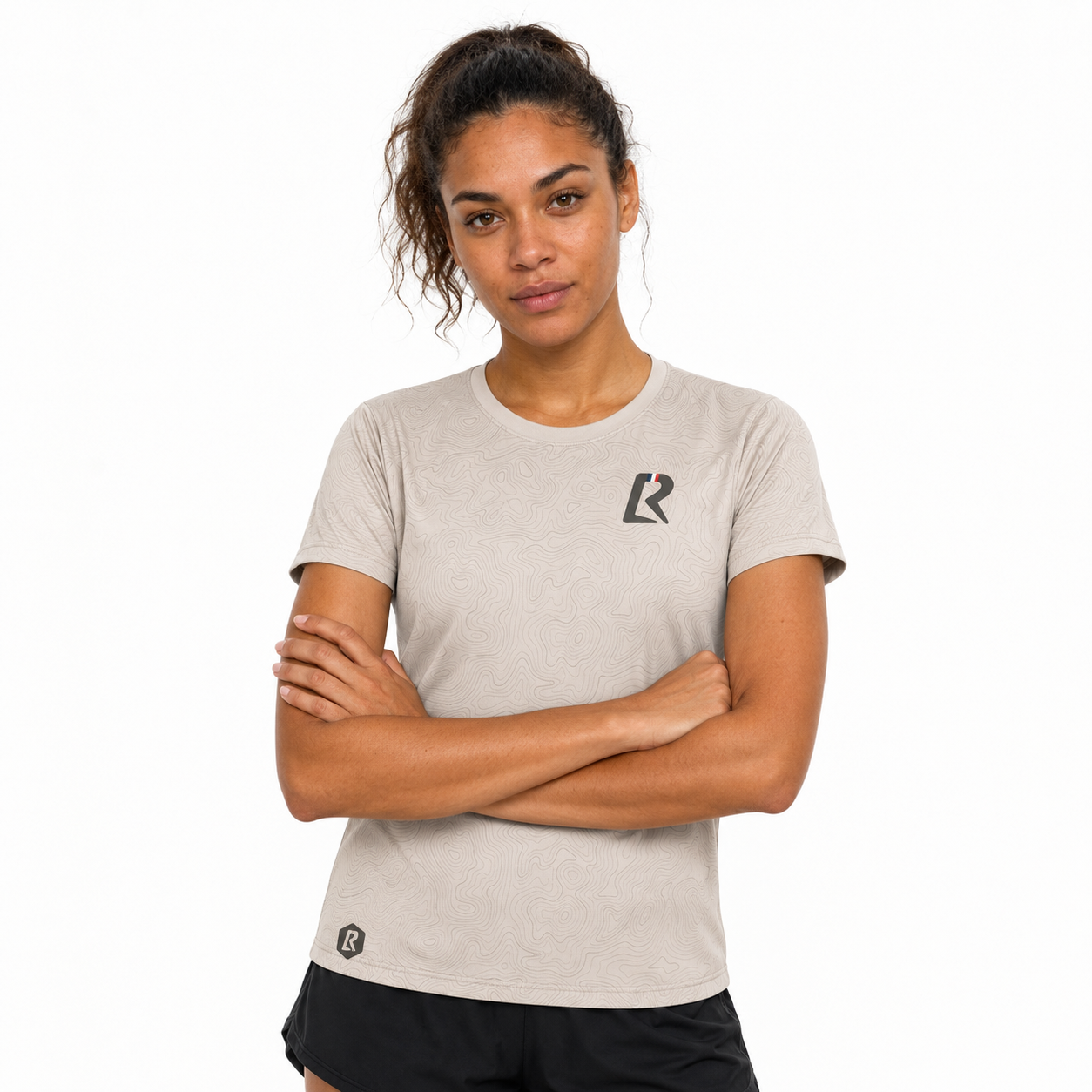 T-SHIRT RUNNING FEMME - RELIEF SABLE