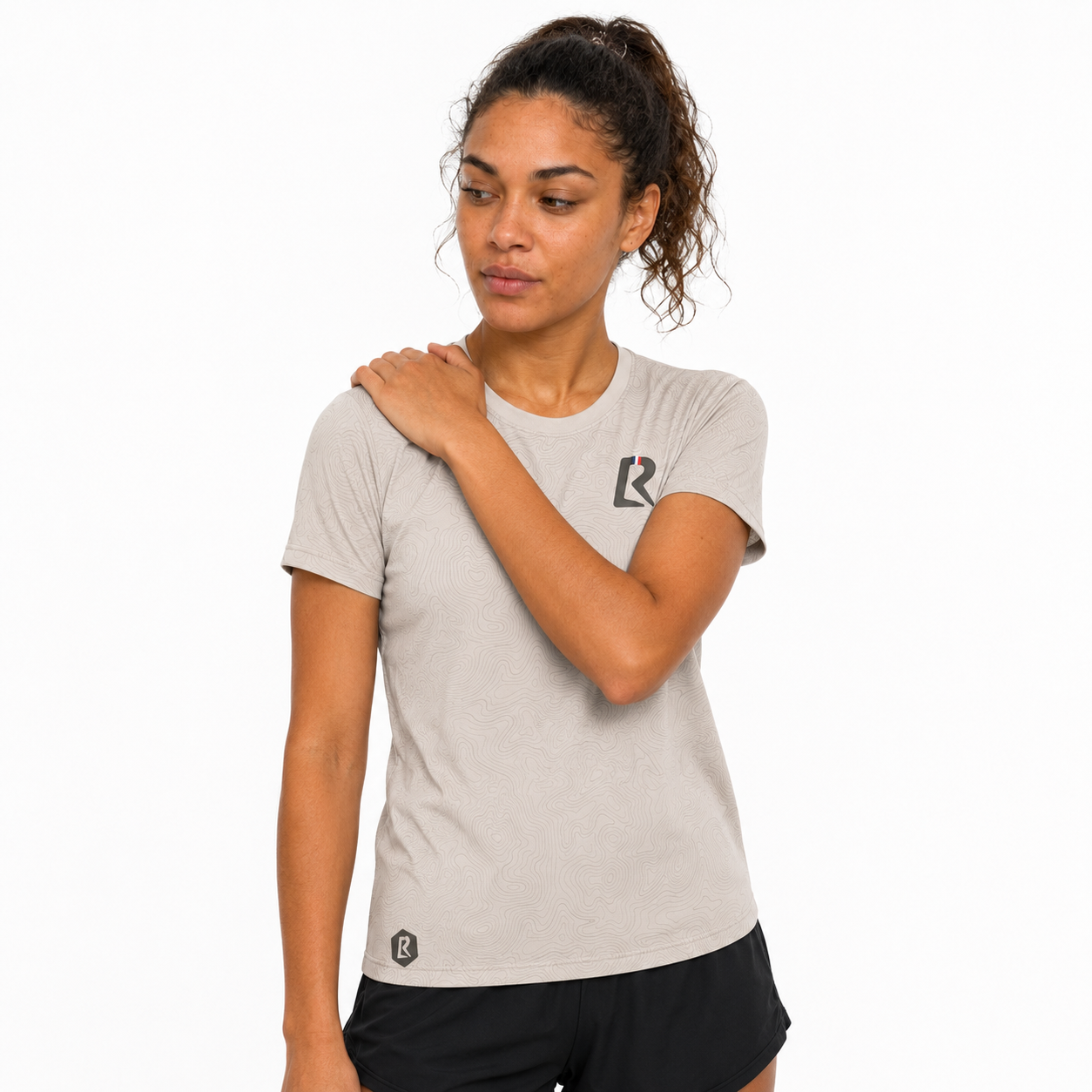 T-SHIRT RUNNING FEMME - RELIEF SABLE